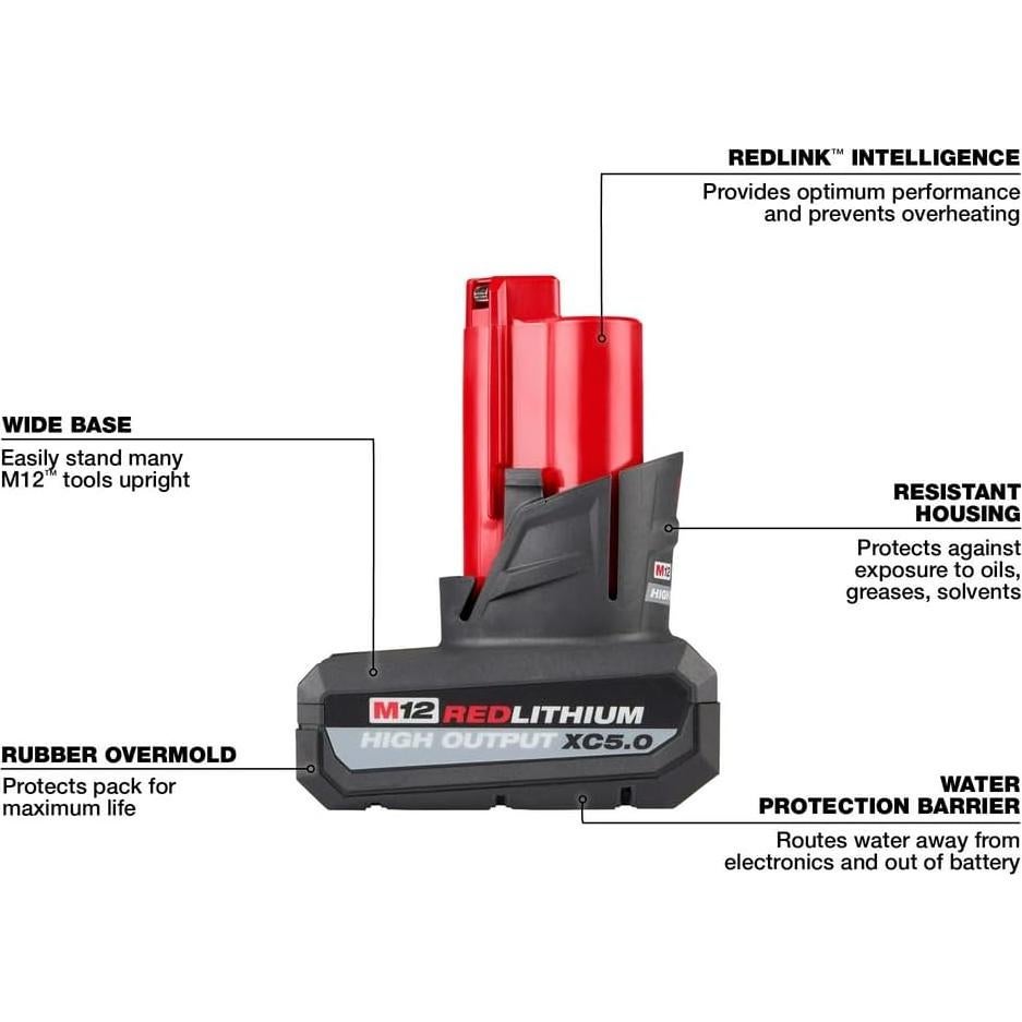 Batería Milwaukee M12 Red Lithium 12V 0.45 kg
