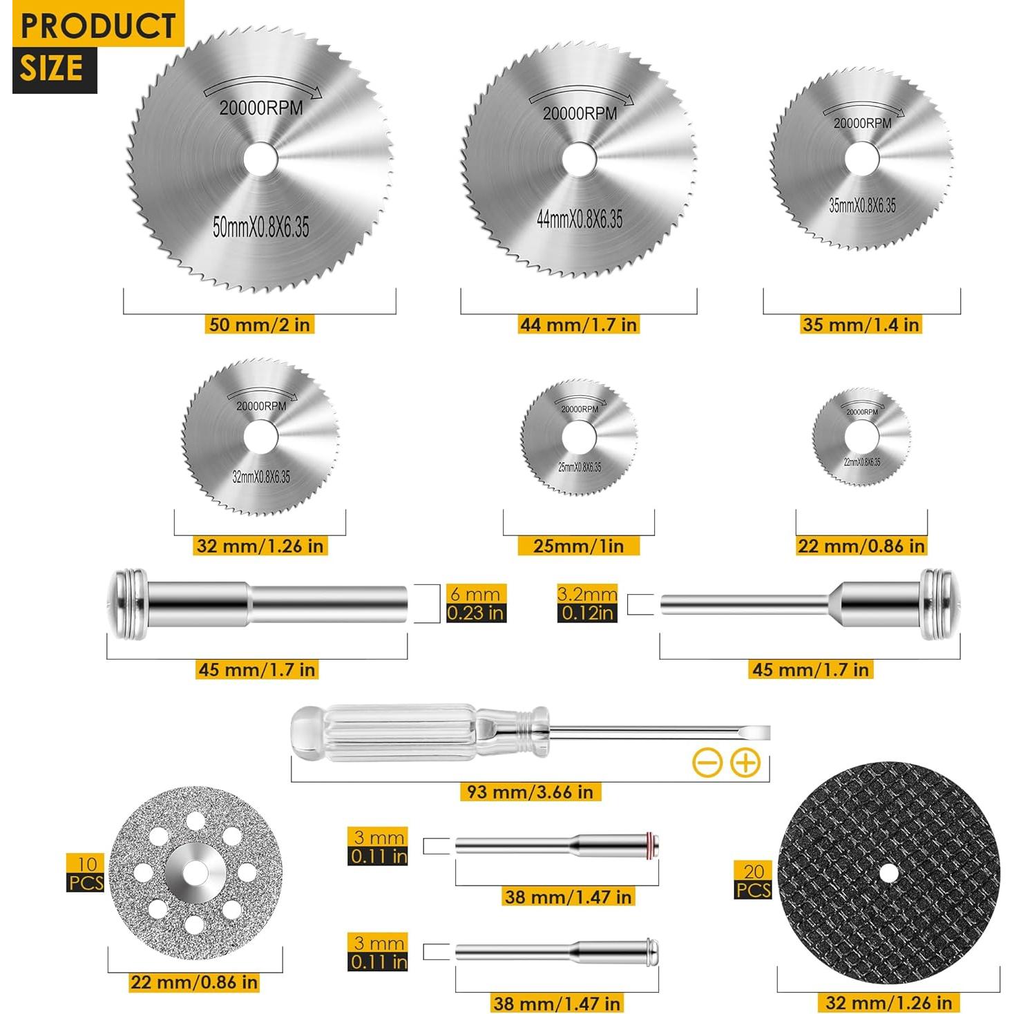 Juego de 44 Piezas de Ruedas de Corte Kuenuilr para Bricolaje