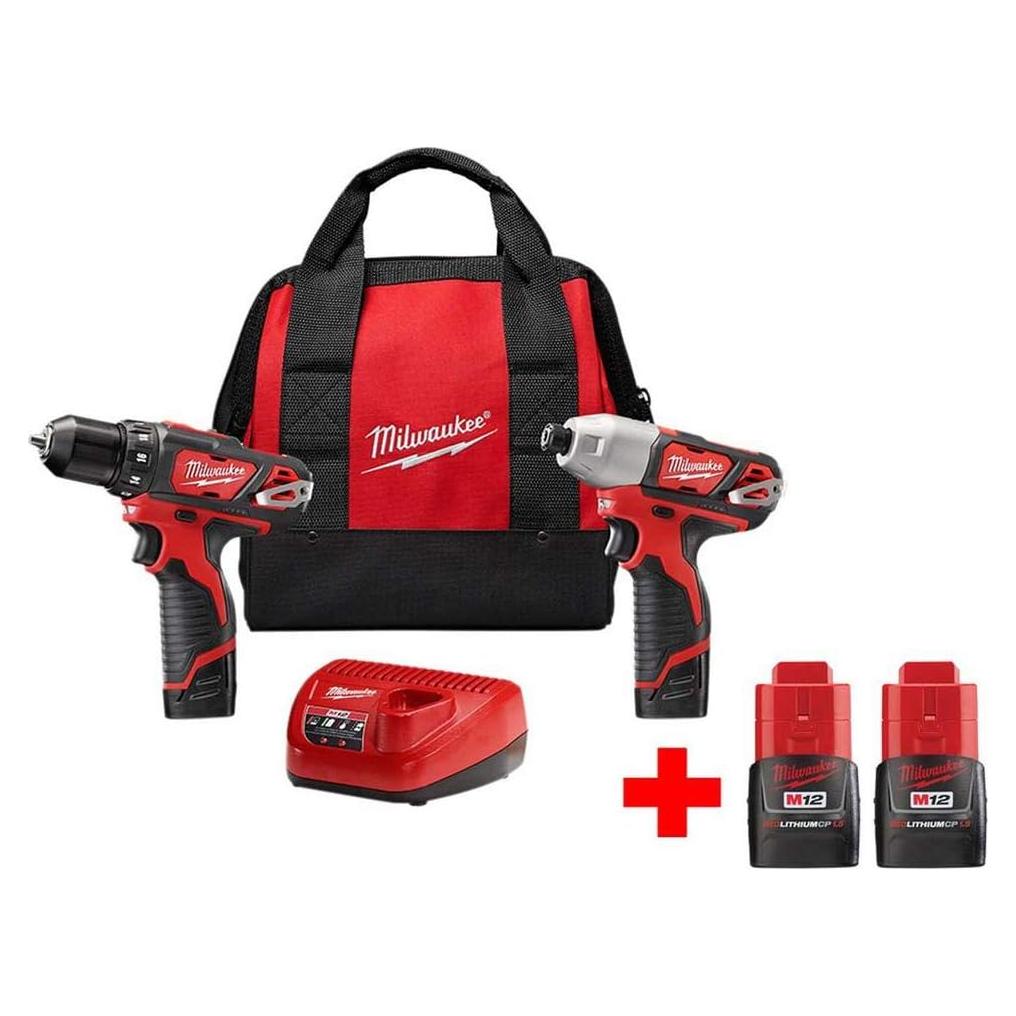 Kit Taladro/Atornillador Inalámbrico Milwaukee M12 12V 2 Herramientas