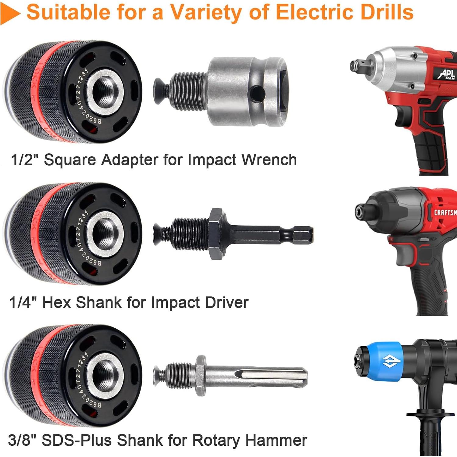 Mandril Sin Llave YUEARN 1/2-20UNF 1.5-13mm para Taladros