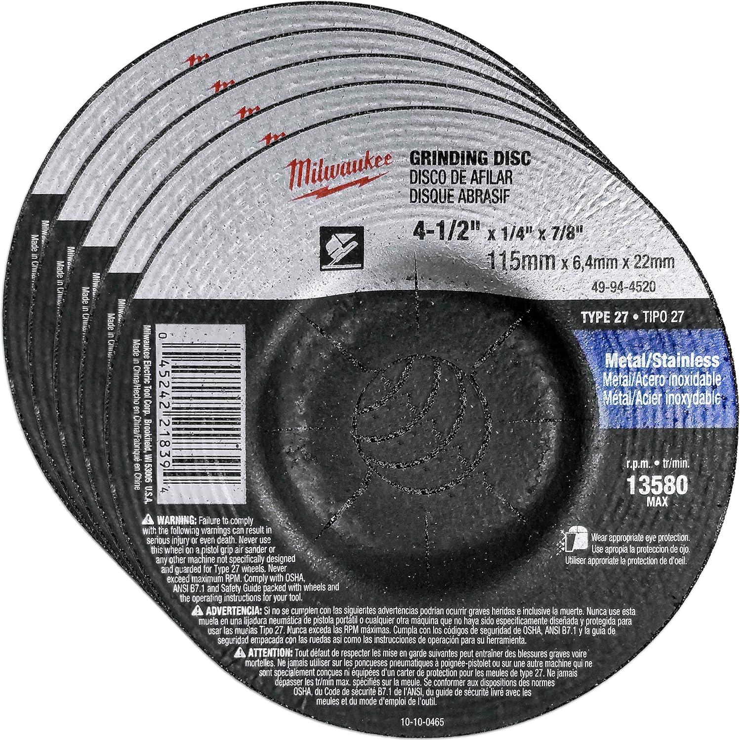 Juego de Corte y Desbaste 15 Pzas Milwaukee 4.5" Metal