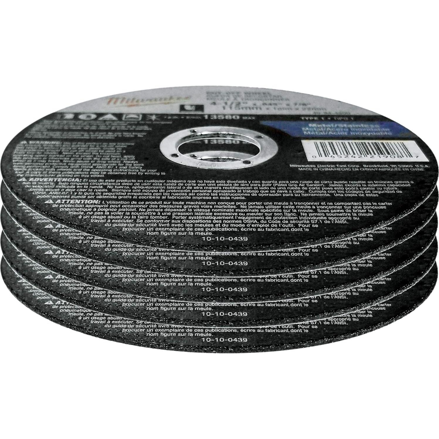 Juego de Corte y Desbaste 15 Pzas Milwaukee 4.5" Metal