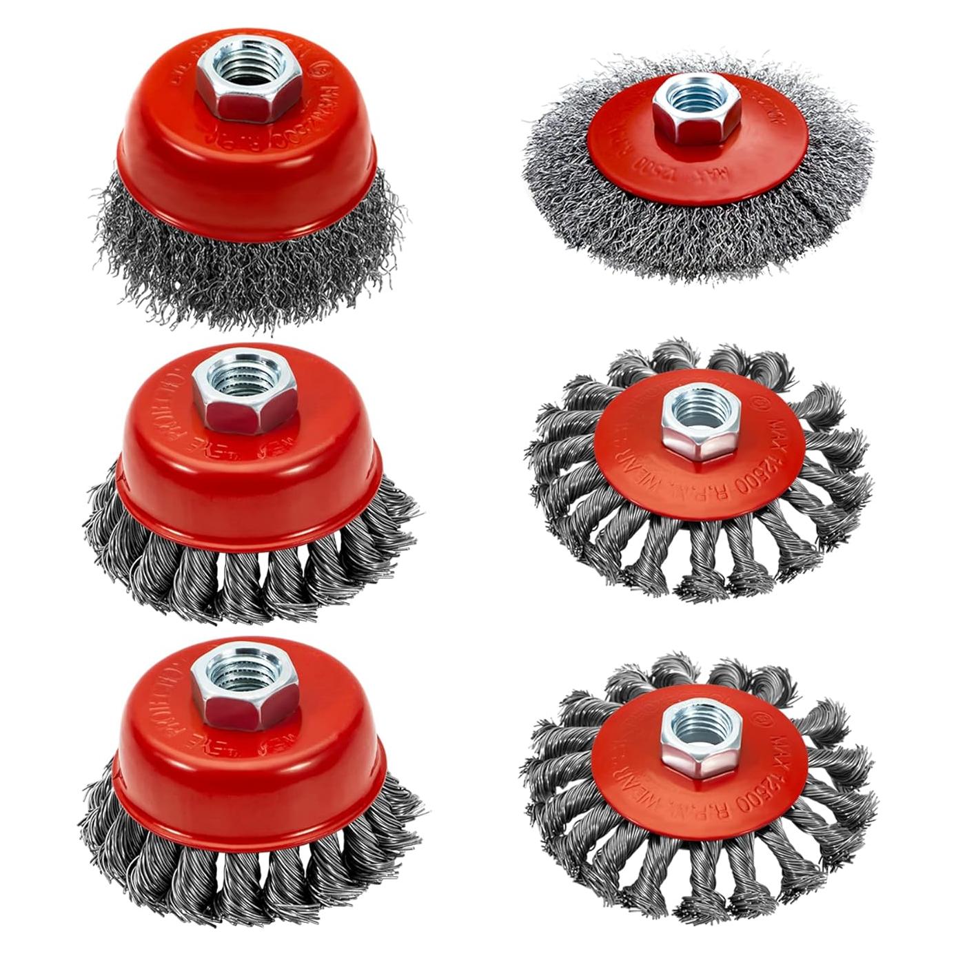 Juego de Ruedas de Alambre AUPREX para Amoladora 4" y 3"