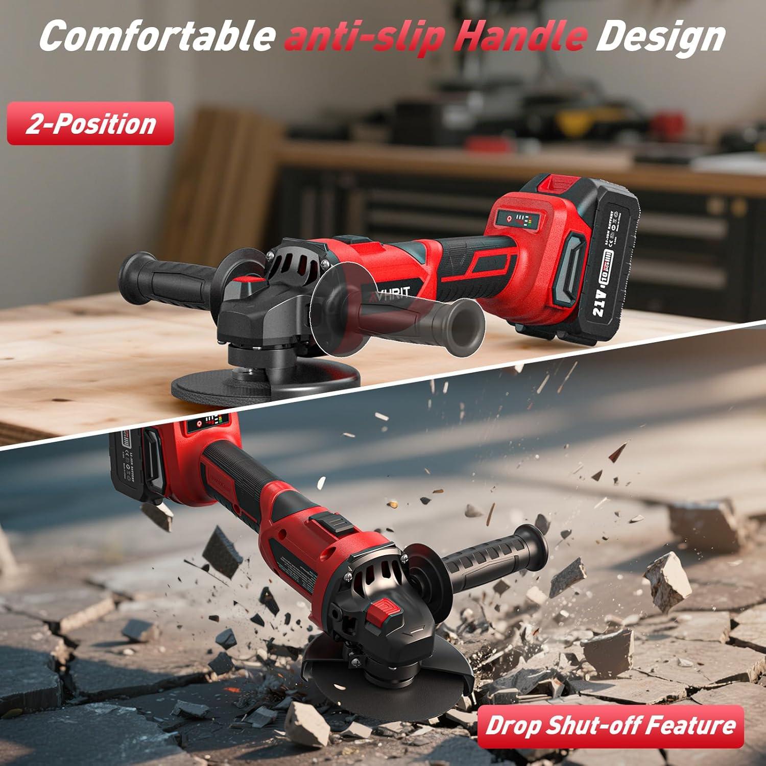 Amoladora Angular Inalámbrica Avhrit 21V 9500 RPM 4-1/2''