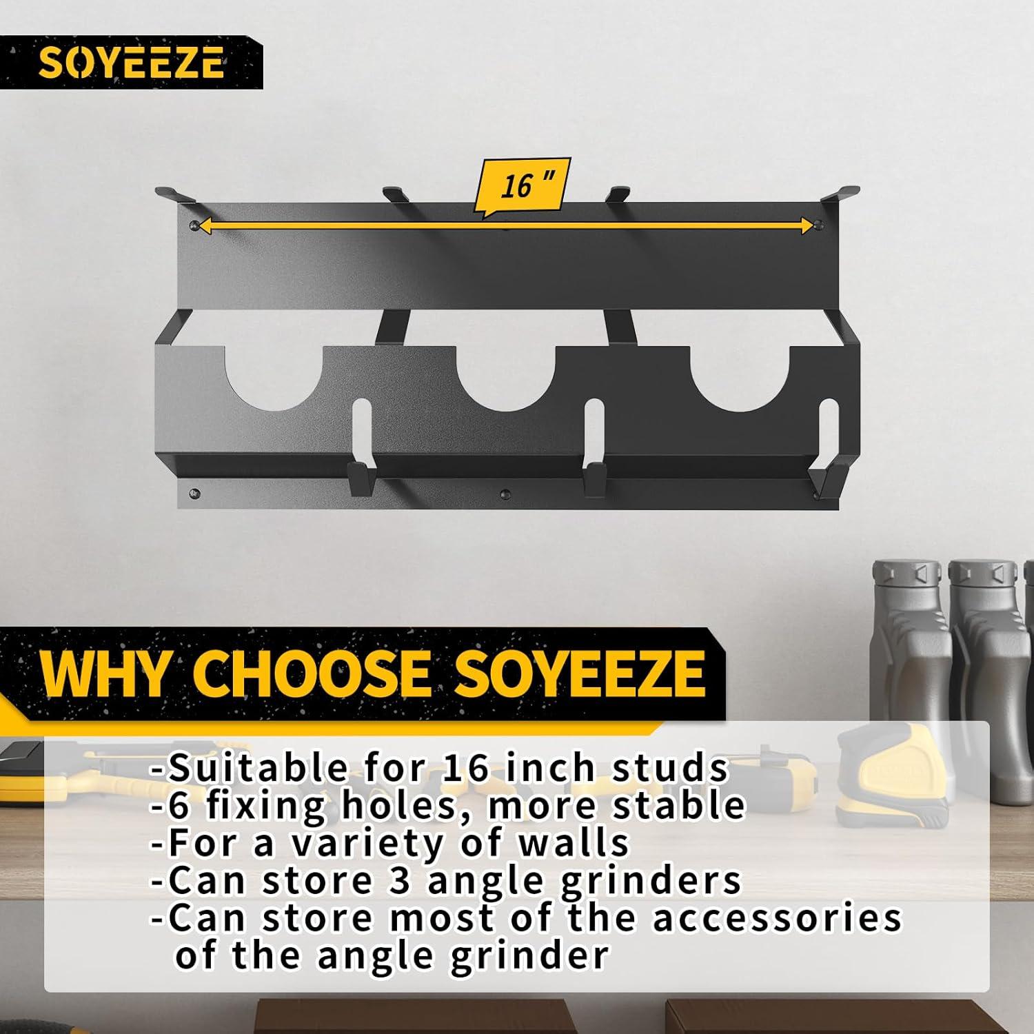 Soporte para Amoladora SOYEEZE SY-AG13016, Almacenaje Pared