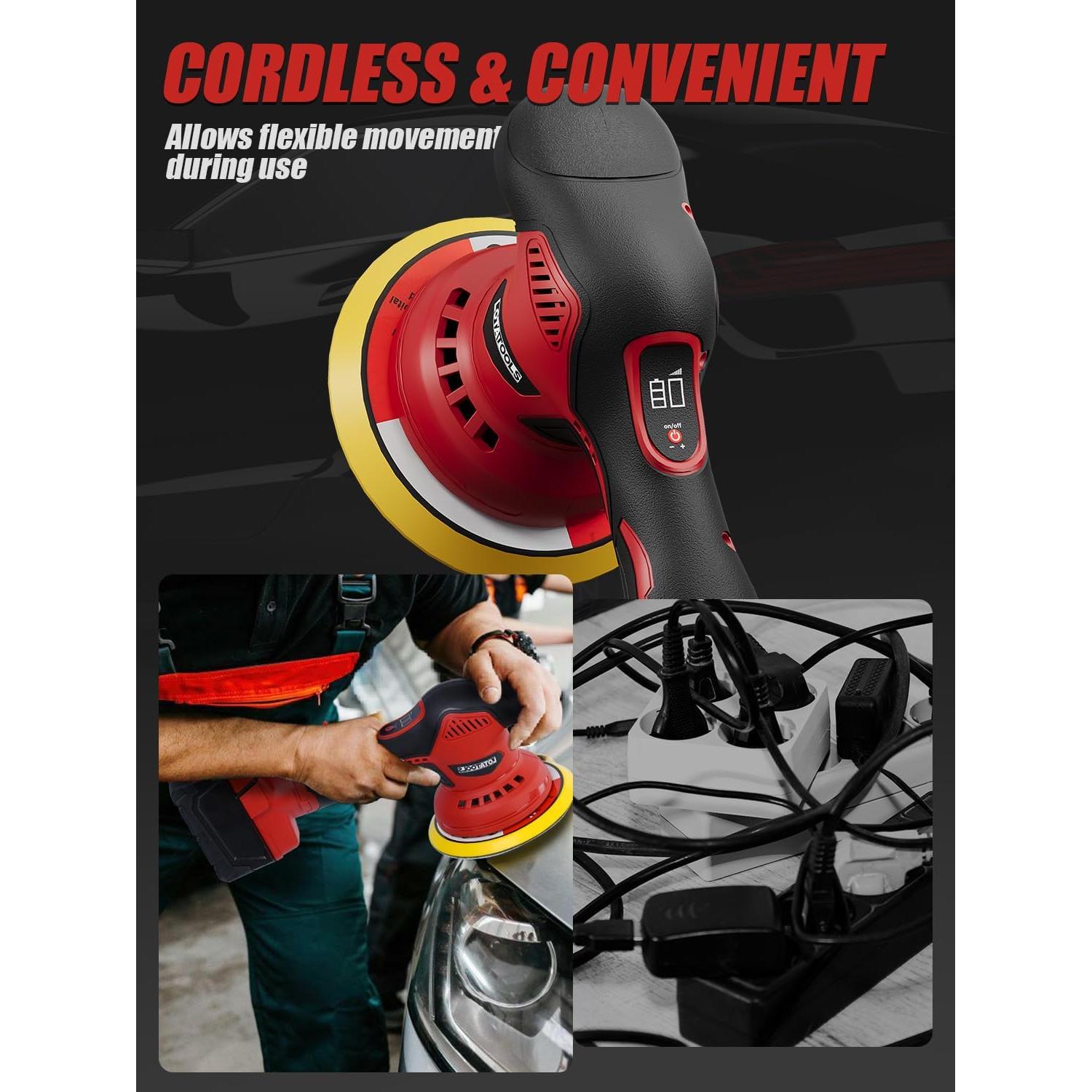 Pulidora Inalámbrica MY6001 para Coche 6 Velocidades 18V