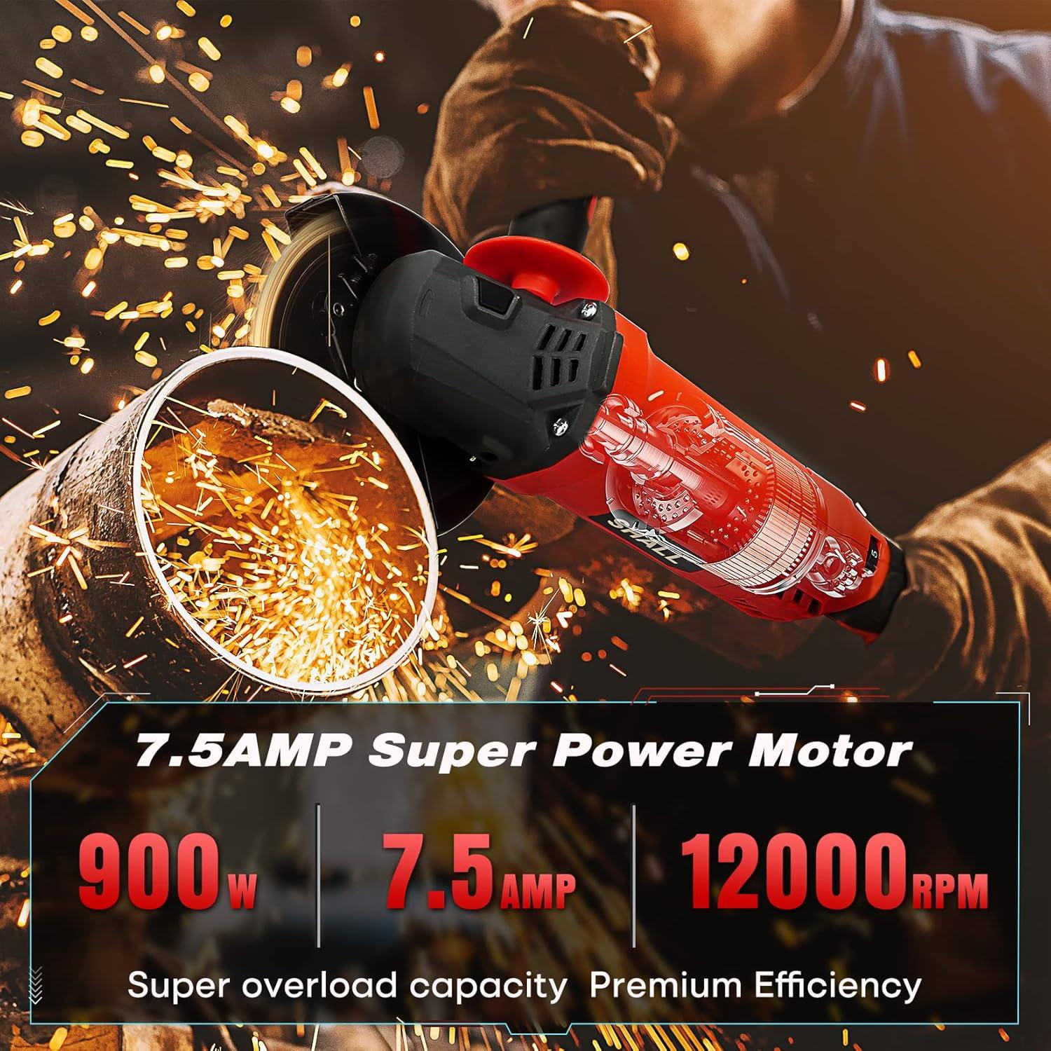 Amoladora Angular SHALL 1200W 4.5" Velocidad Variable