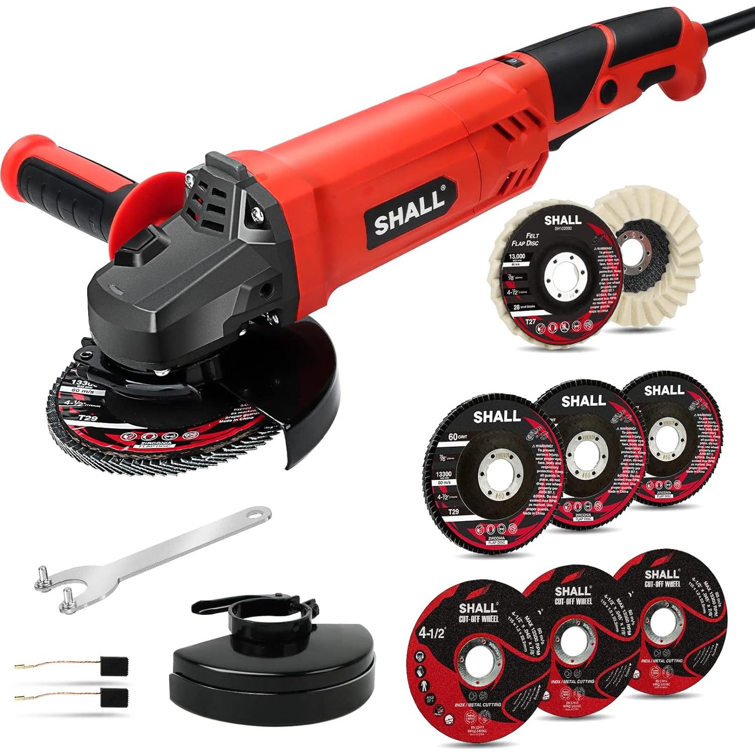 Amoladora Angular SHALL 1200W 4.5" Velocidad Variable
