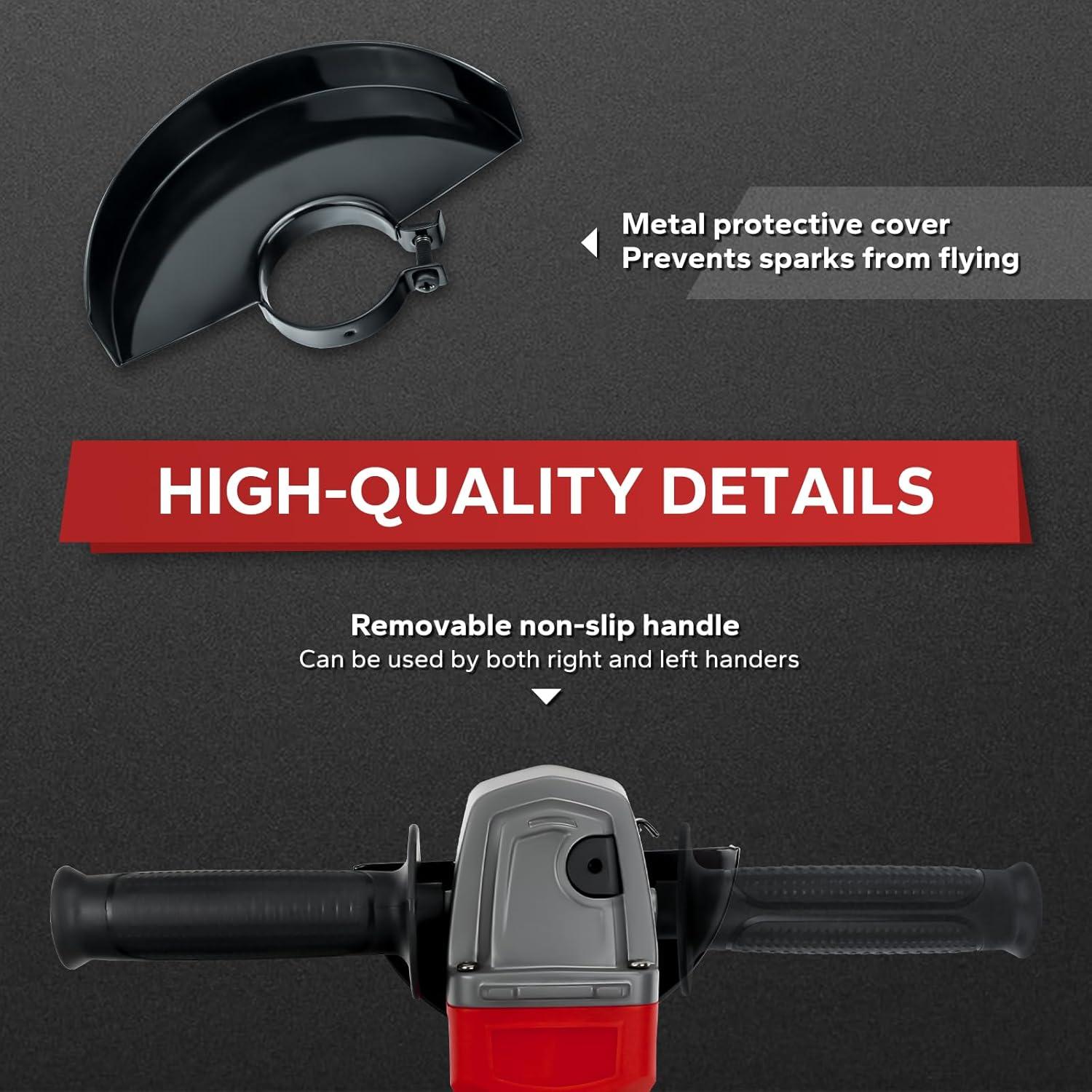 Amoladora Angular Inalámbrica HLiePiHa 21V 7000RPM 125MM