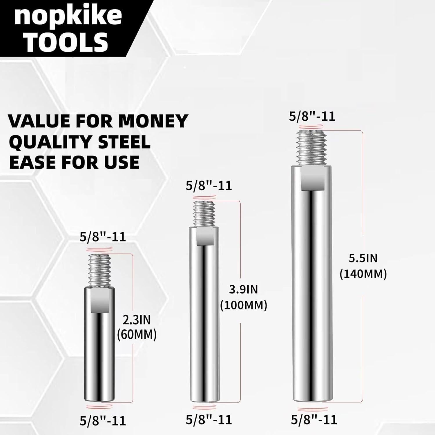 Eje de Extensión Angulado Nophike 5/8"-11 para Amoladora