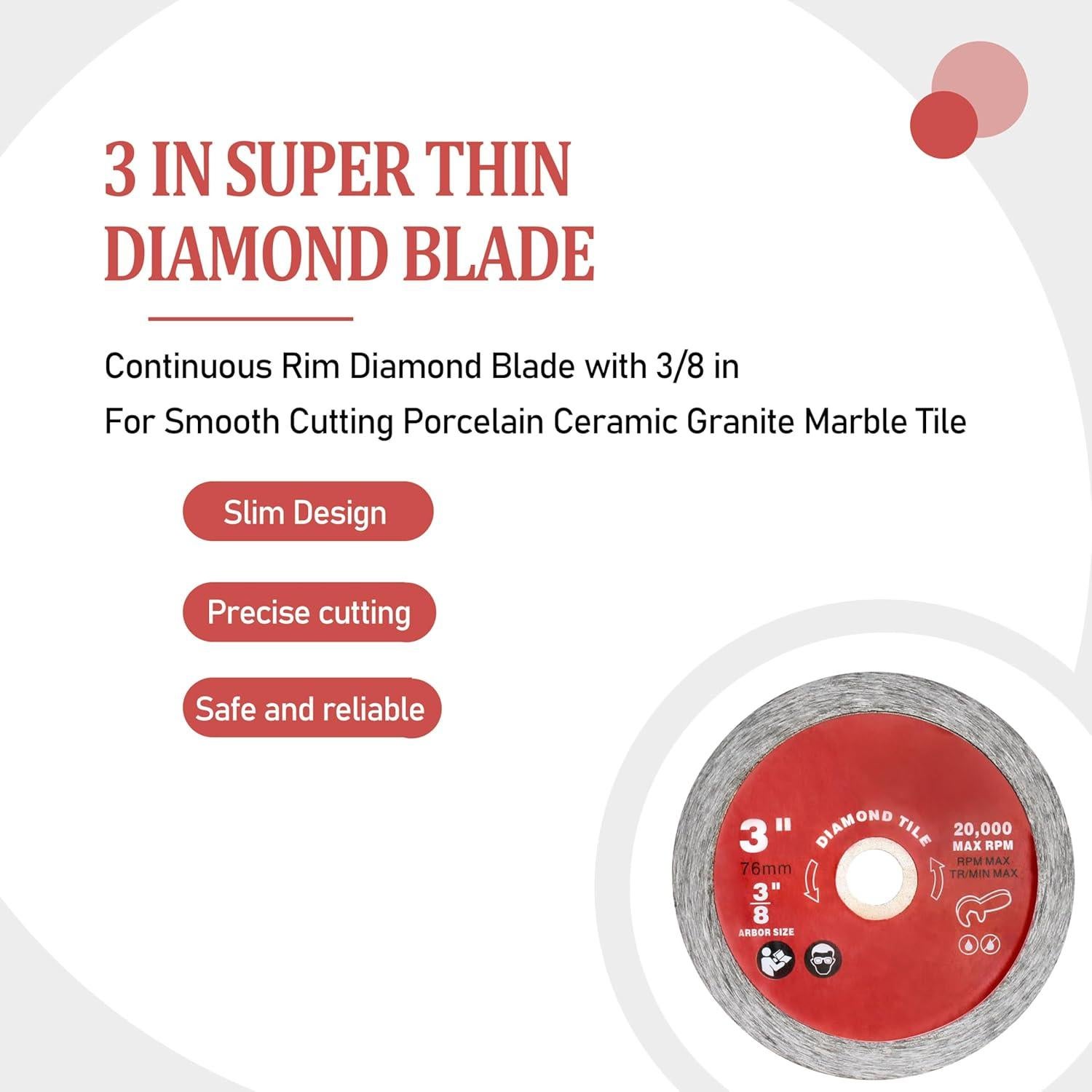 Hoja de Azulejo Diamante AOQIVIS 7,62 cm para Amoladora