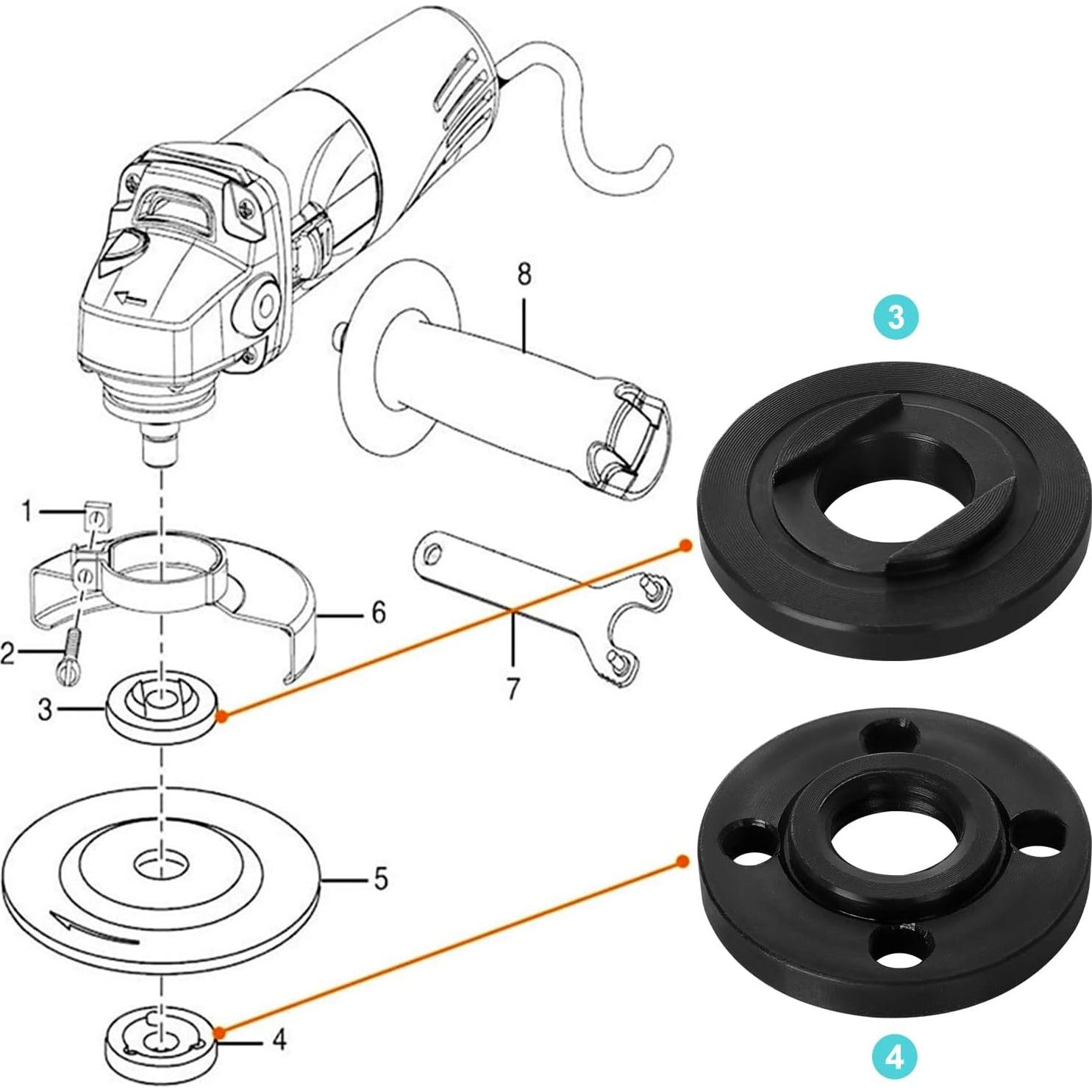 12 Tuercas de Flange DIRBUY para Amoladora Angular 5/8"-11