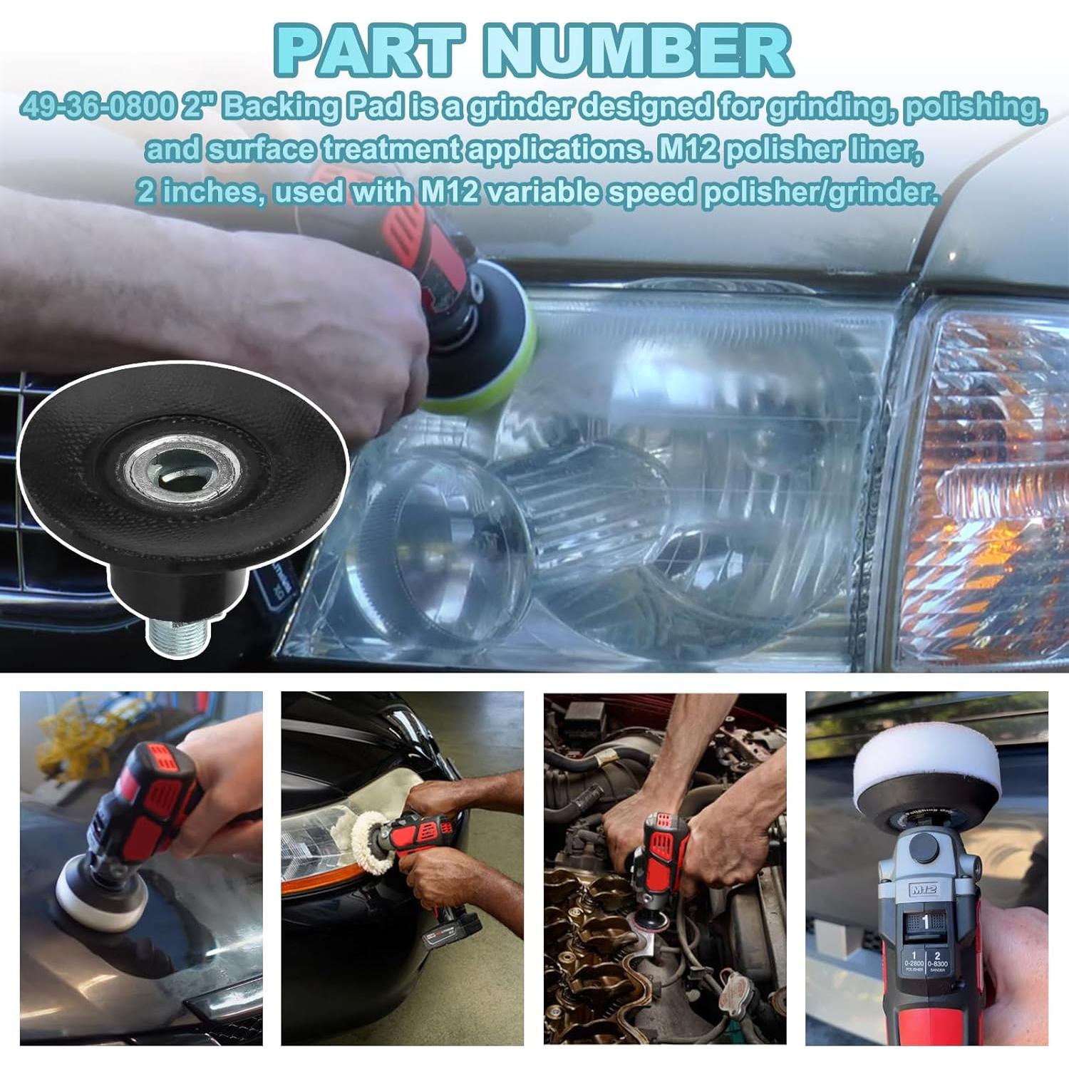 Almohadilla de respaldo Aulpq 49-36-0800 M12 2" para pulidora