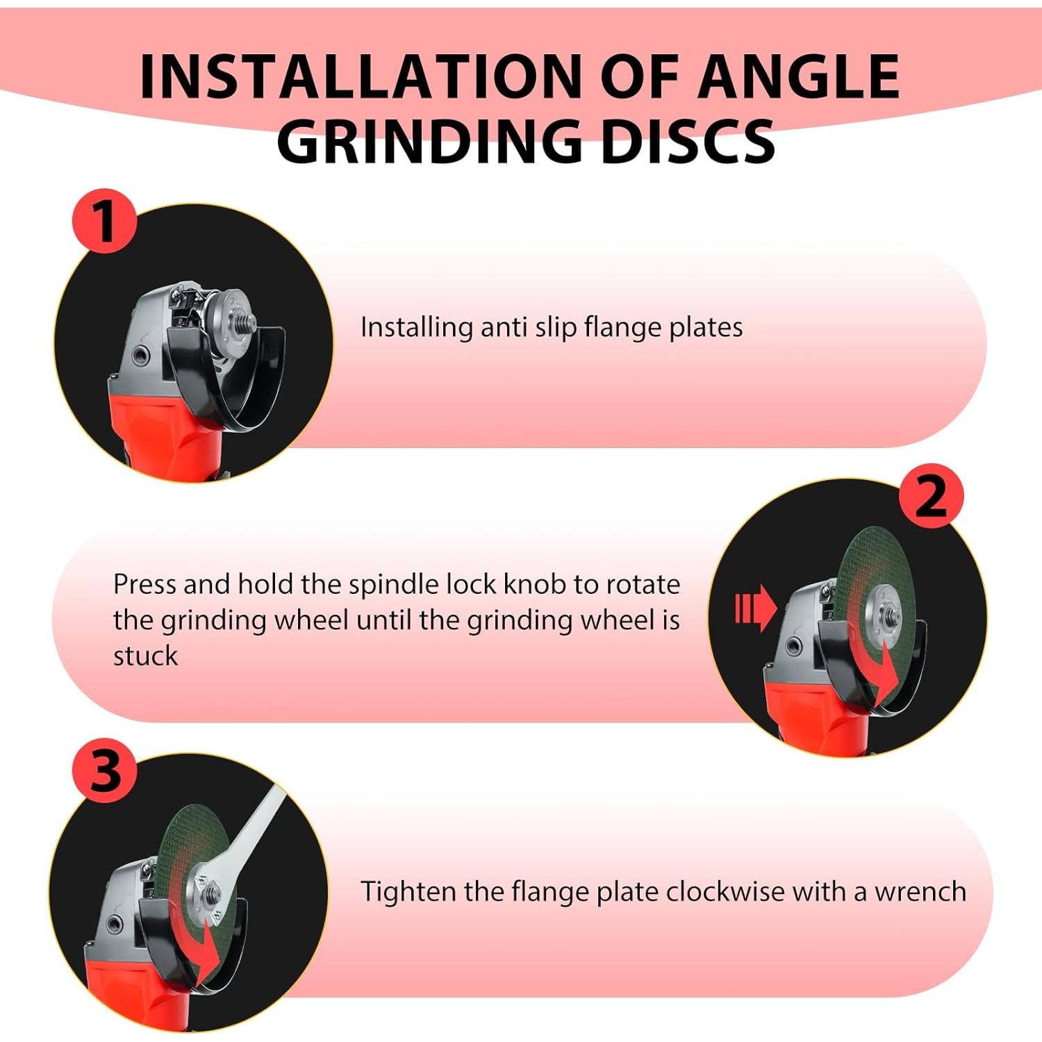Angle Grinder Cordless for Milwaukee 18V Li-ion Battery,7000RPM Brushless Grinder Tool,3 Variable Speeds,4.9’’power angle grinders 500W Grinders,for Cutting,Rust removal,Polishing and Burnishing