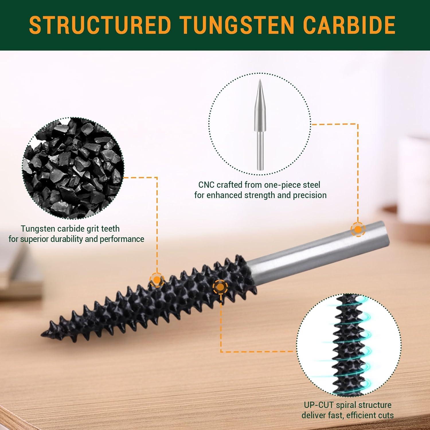 Punta de Burr Taper ToolTrek 5,58 cm Carburo de Tungsteno