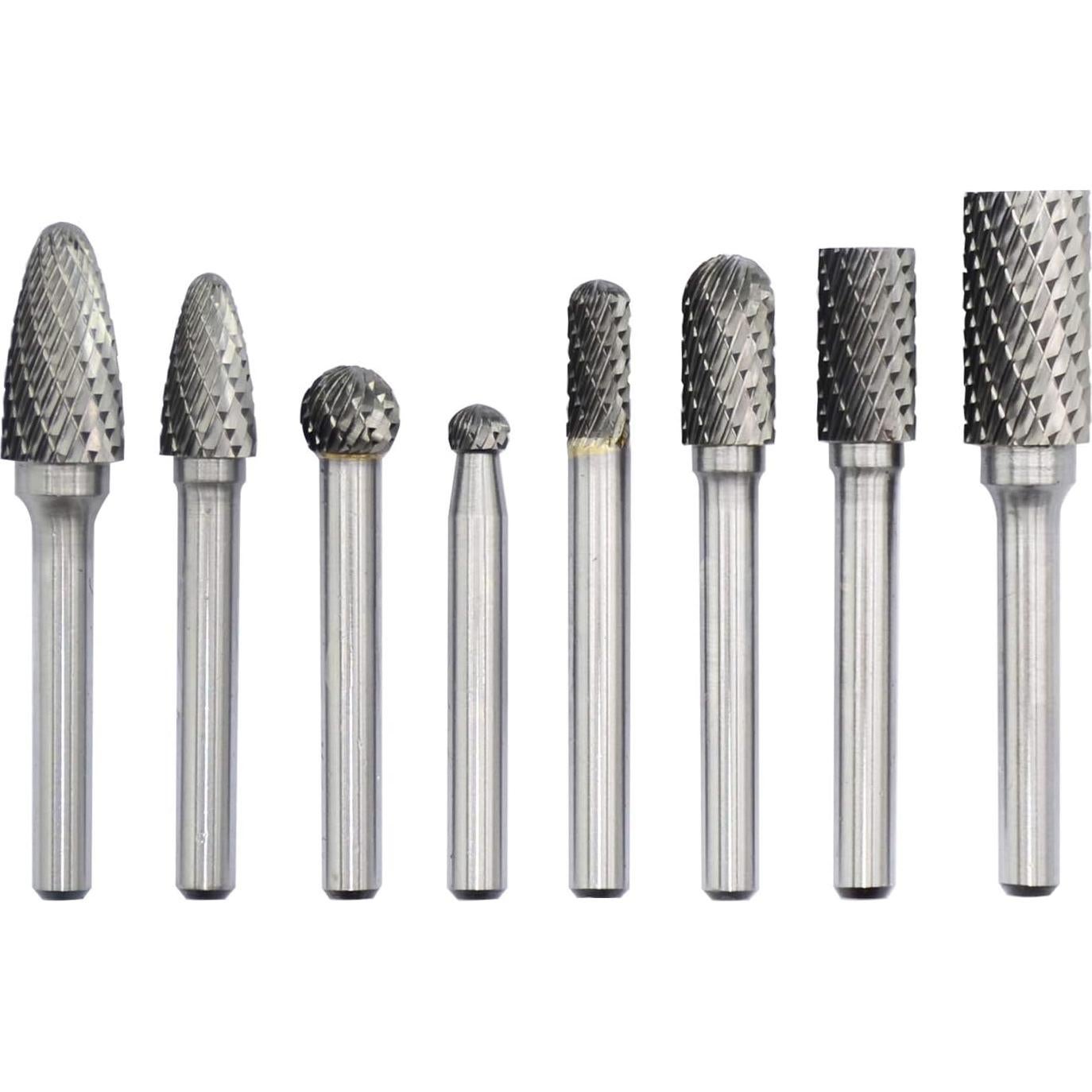 Juego de Fresas de Carburo 8pcs Asieg Tool Doble Corte