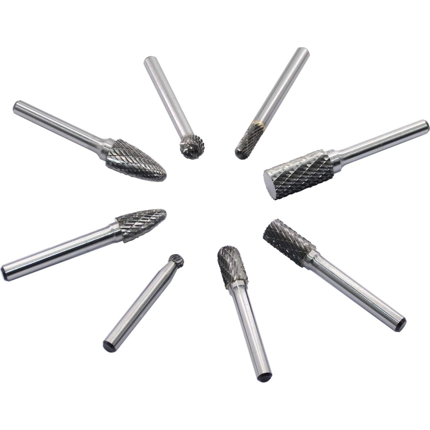 Juego de Fresas de Carburo 8pcs Asieg Tool Doble Corte