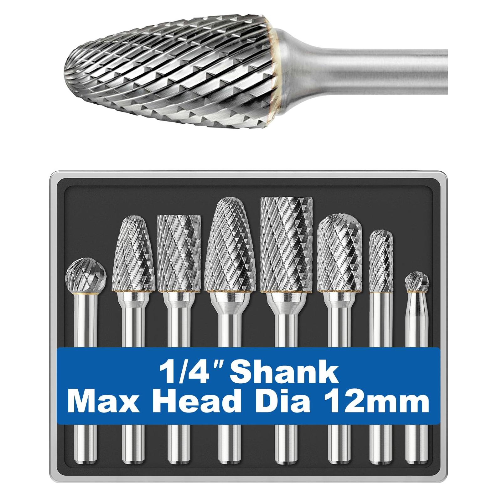 Juego de 8 Fresas de Carburo Sworker 1/4" (6.35mm) 6-12mm