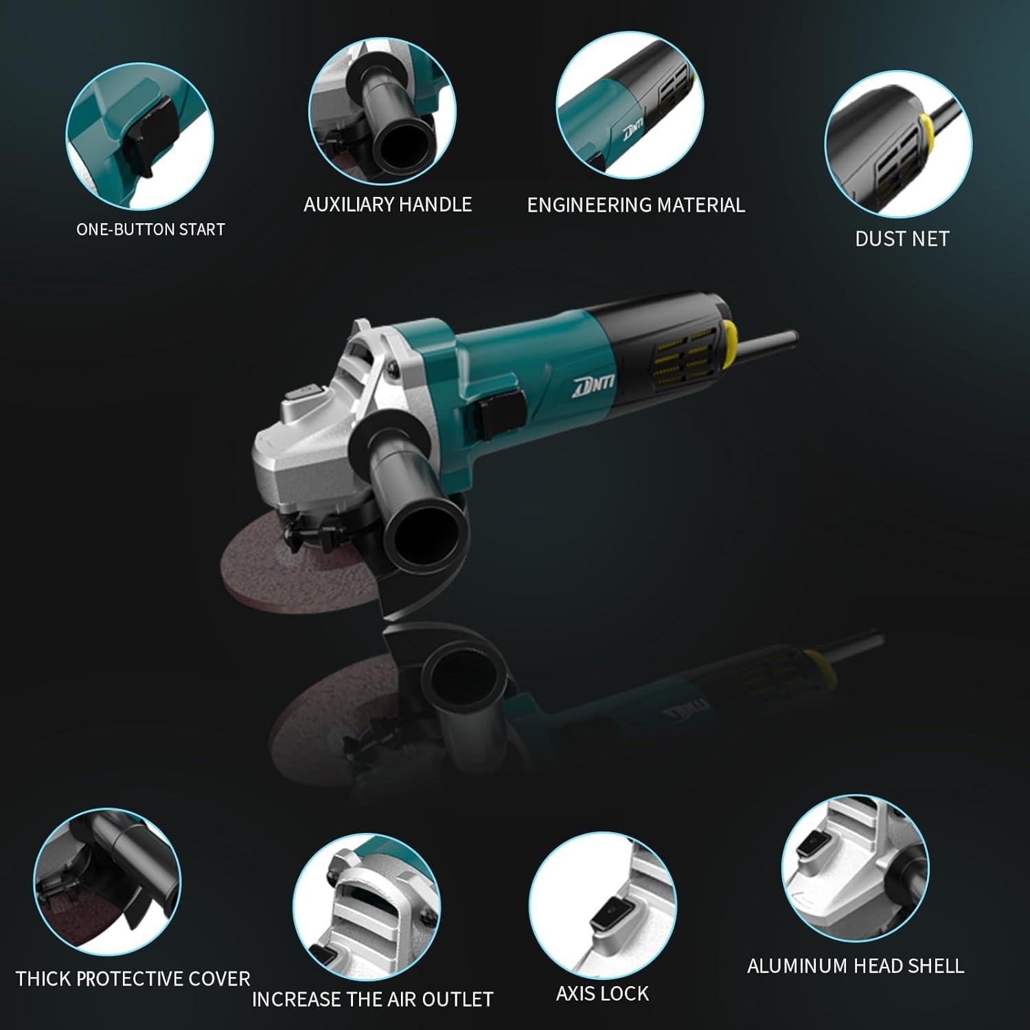 Amoladora Angular DNTI 4.5" 720W Compacta y Versátil