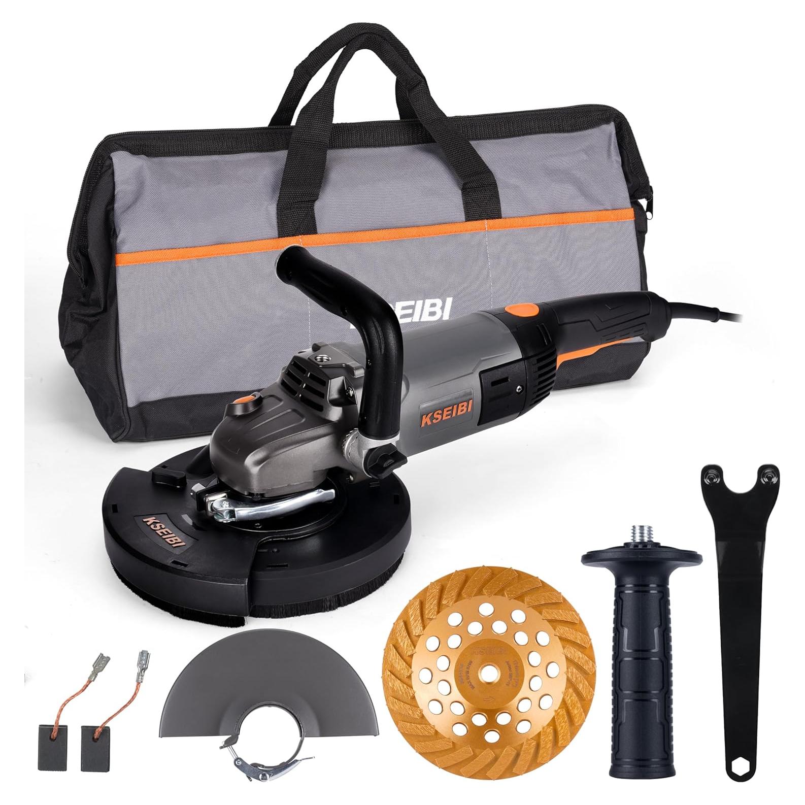Pulidora de Concreto KSEIBI 180mm 2400W con Accesorios