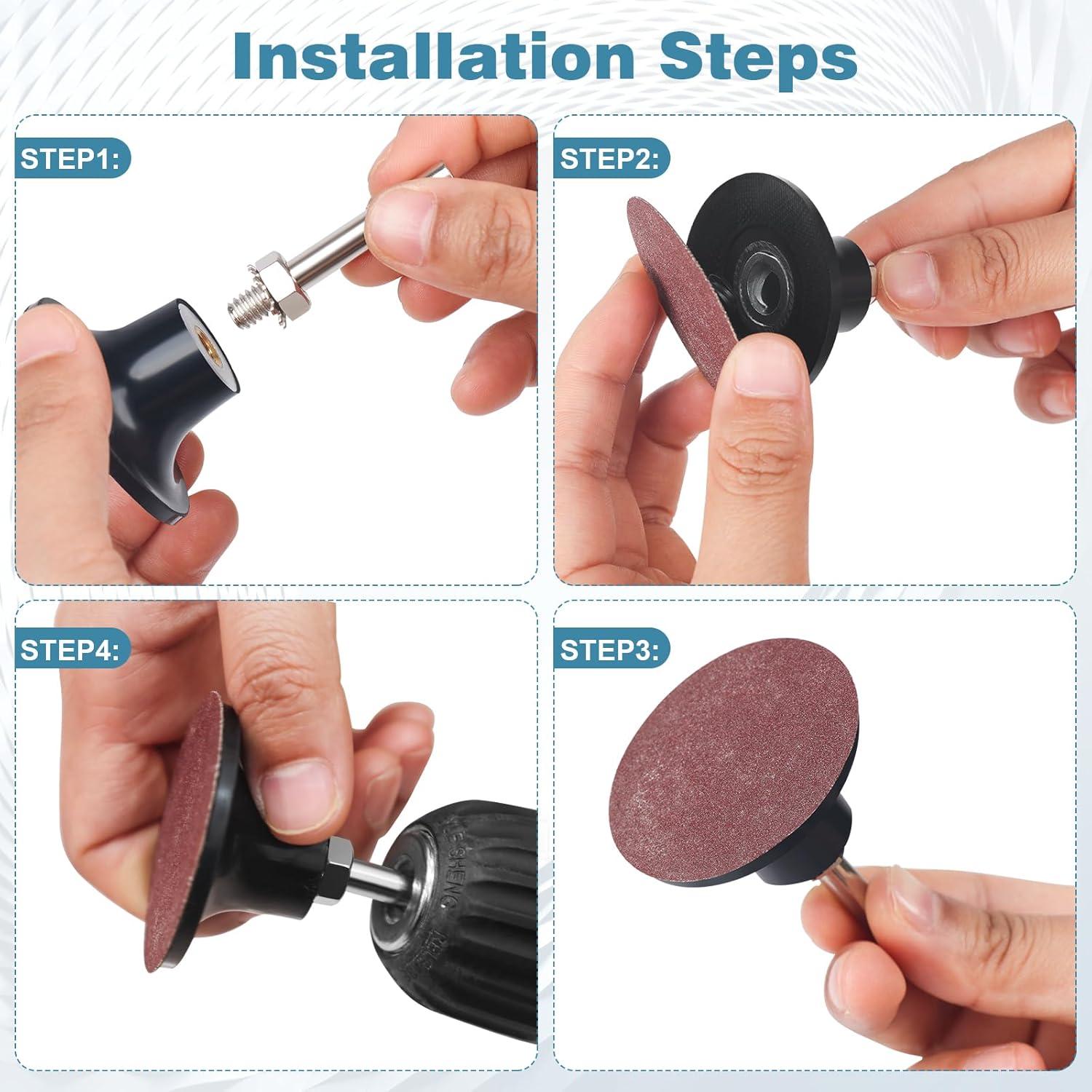 Paquete de 2 discos de lijado Fibvaxm 5 cm vástago 0.64 cm