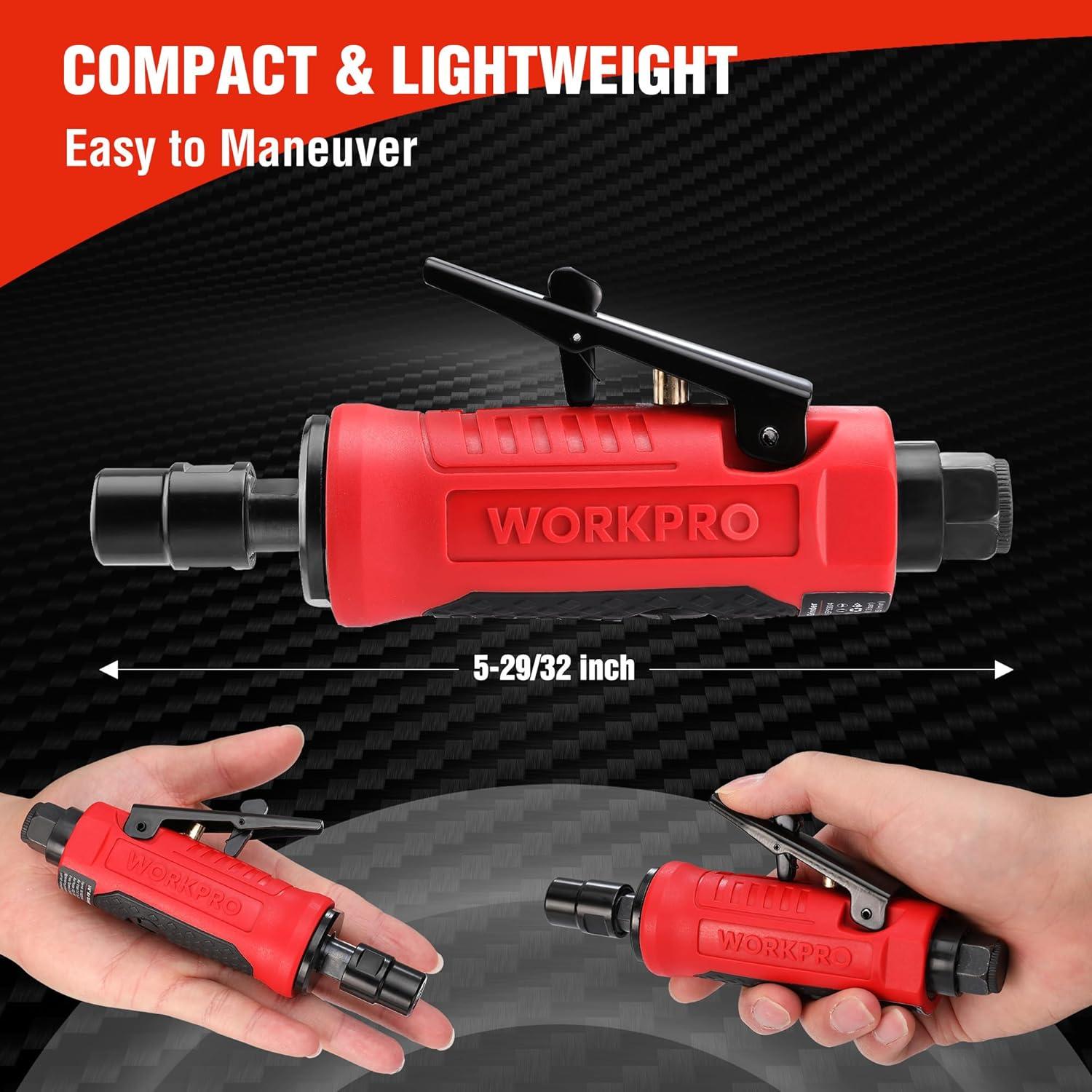 Amortiguador Neumático WORKPRO Recto 25000RPM 0.25kg