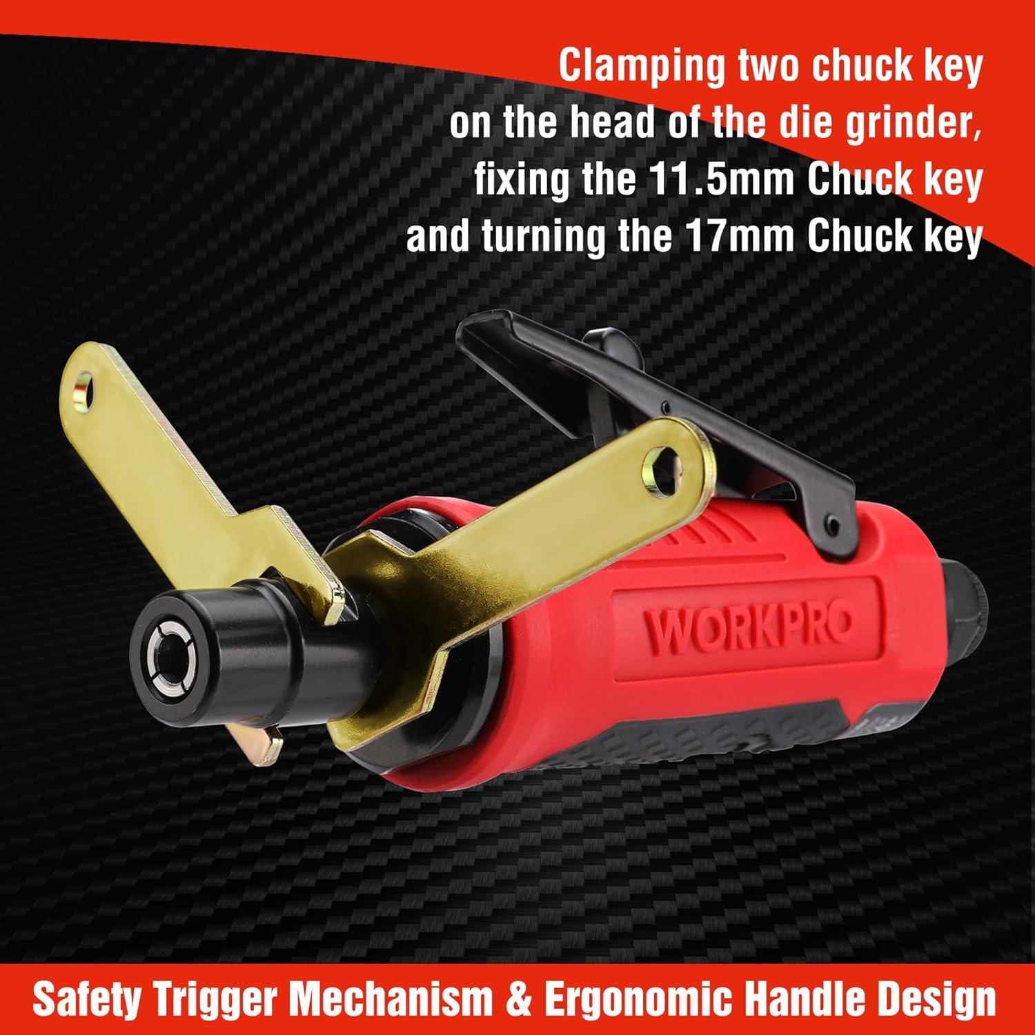 Amortiguador Neumático WORKPRO Recto 25000RPM 0.25kg