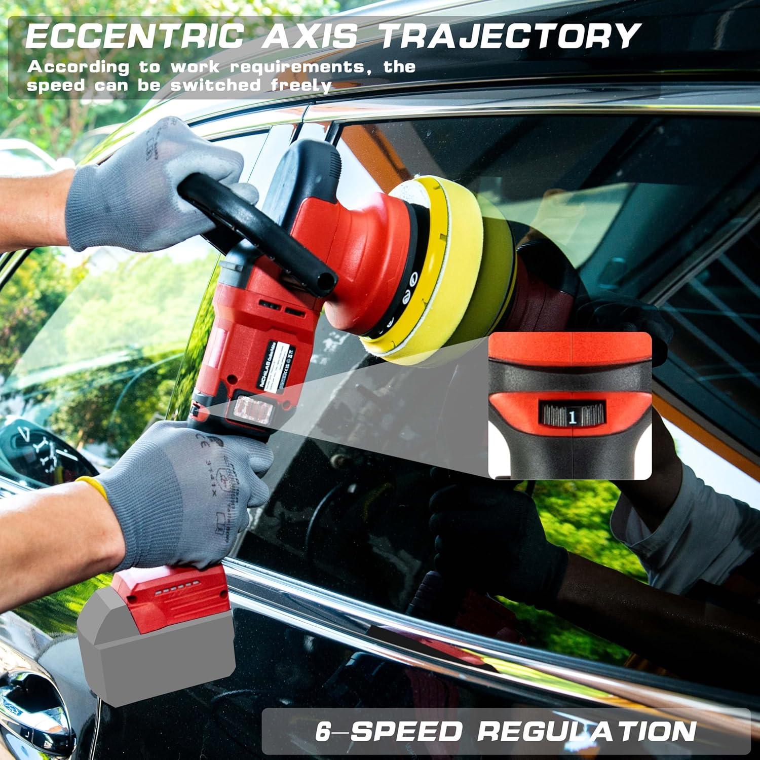 Pulidora Orbital Inalámbrica NICHILAS 18V 6 Velocidades 750-6800RPM