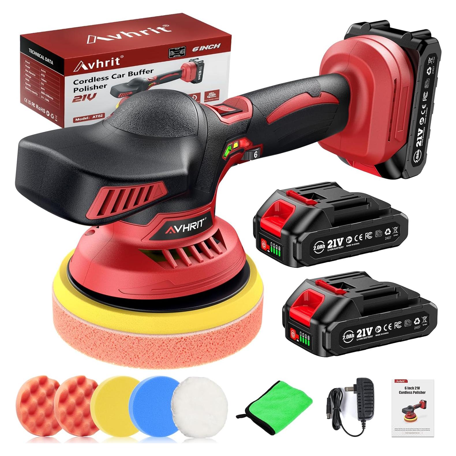 Pulidora Inalámbrica Avhrit 6" 21V 4500 RPM con Accesorios