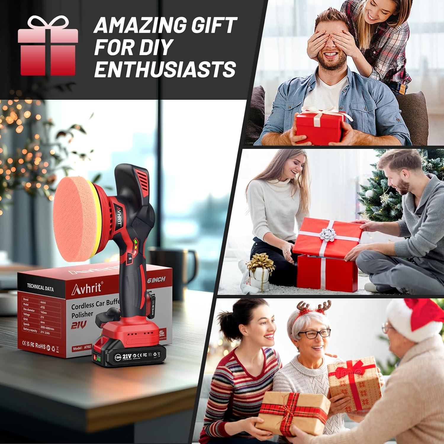 Pulidora Inalámbrica Avhrit 6" 21V 4500 RPM con Accesorios