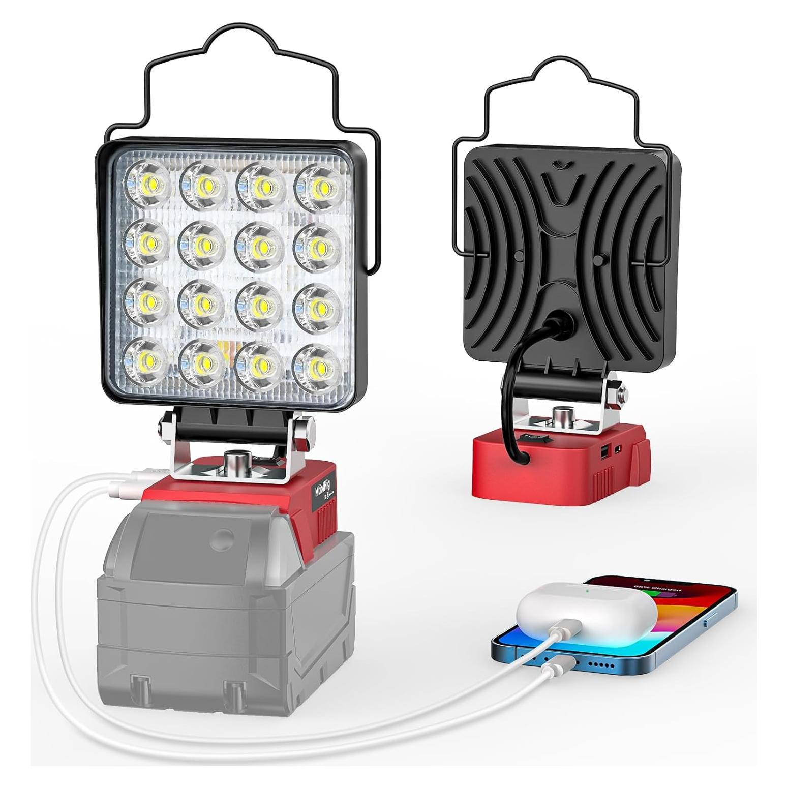 Luz de trabajo LED MtiolHig 48W 4800 lúmenes 18V