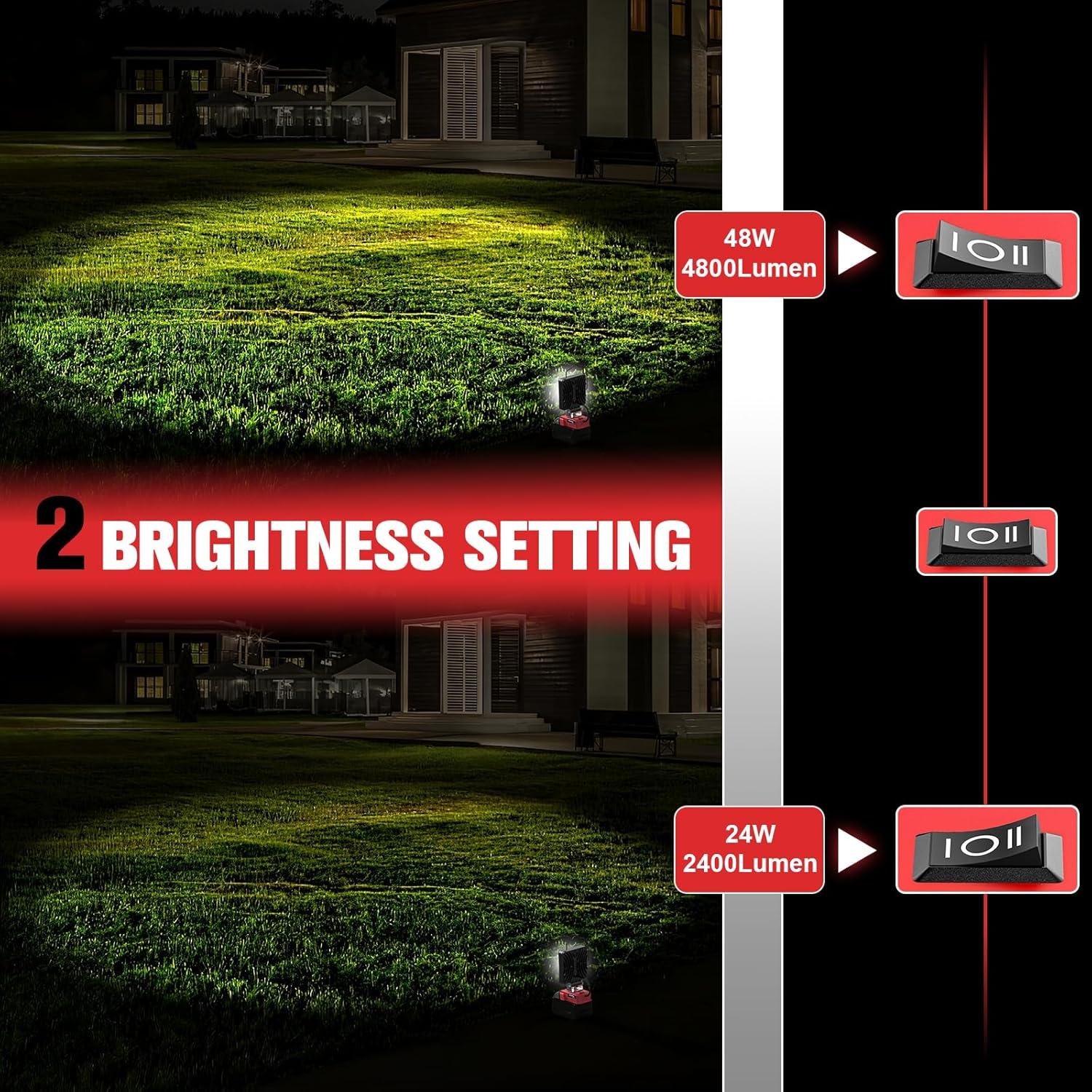 Luz de trabajo LED MtiolHig 48W 4800 lúmenes 18V