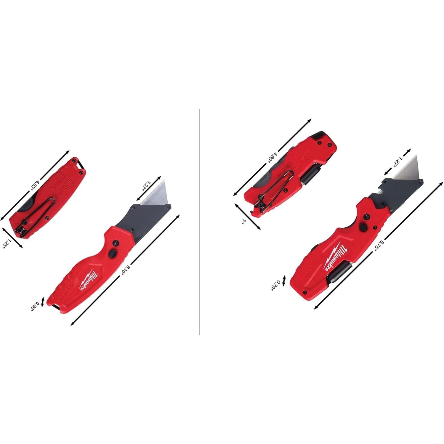 Cuchillo Utilitario Milwaukee 2 Piezas Plegable 6-en-1 Rojo