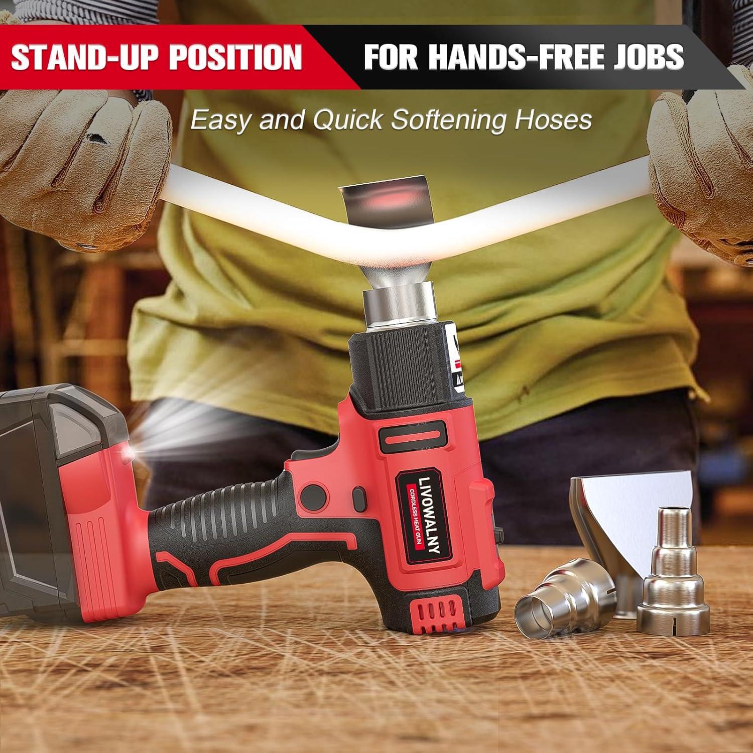 Pistola de Calor Inalámbrica LIVOWALNY 18V 350W LCD