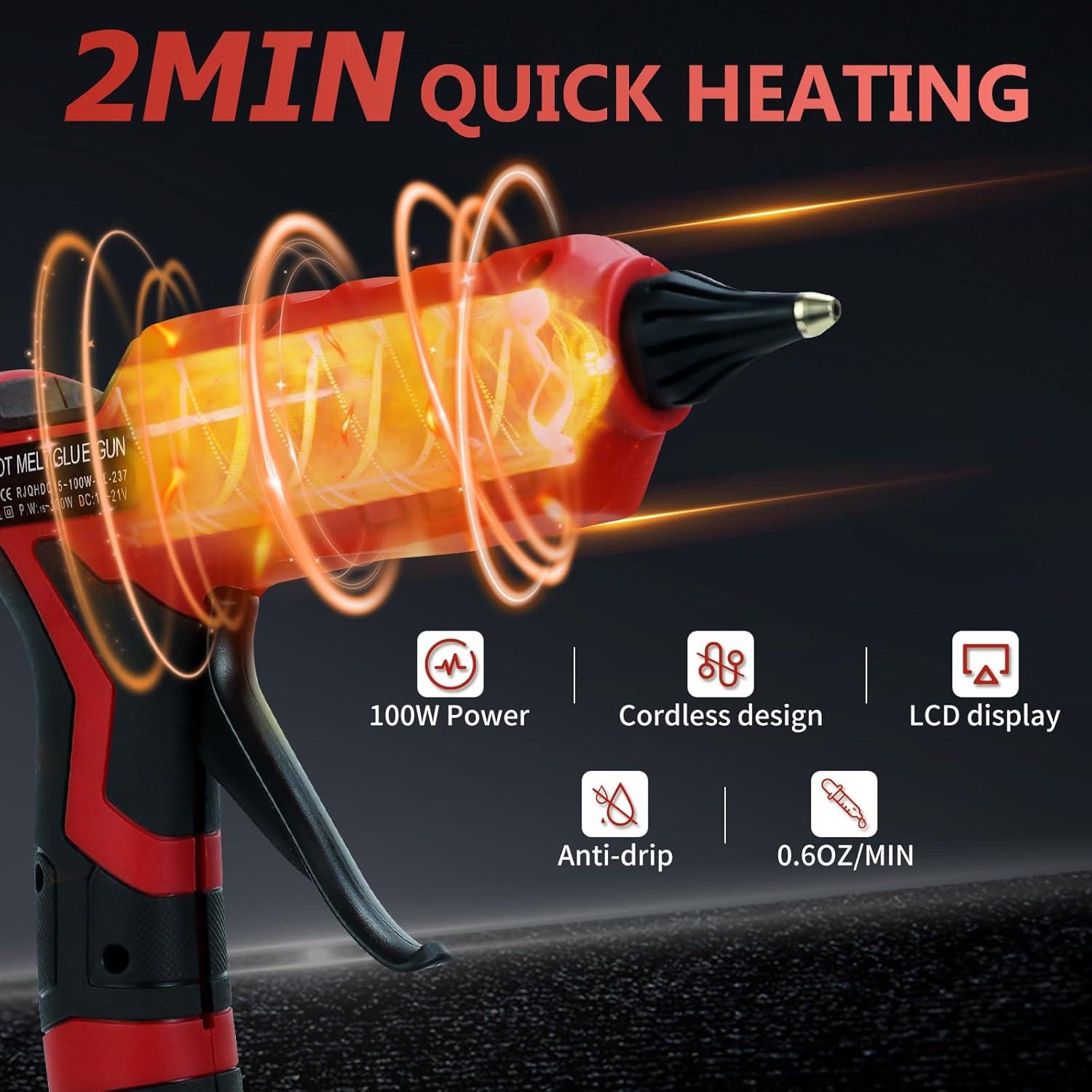 Pistola de Pegamento Caliente Inalámbrica 100W HLiePiHa