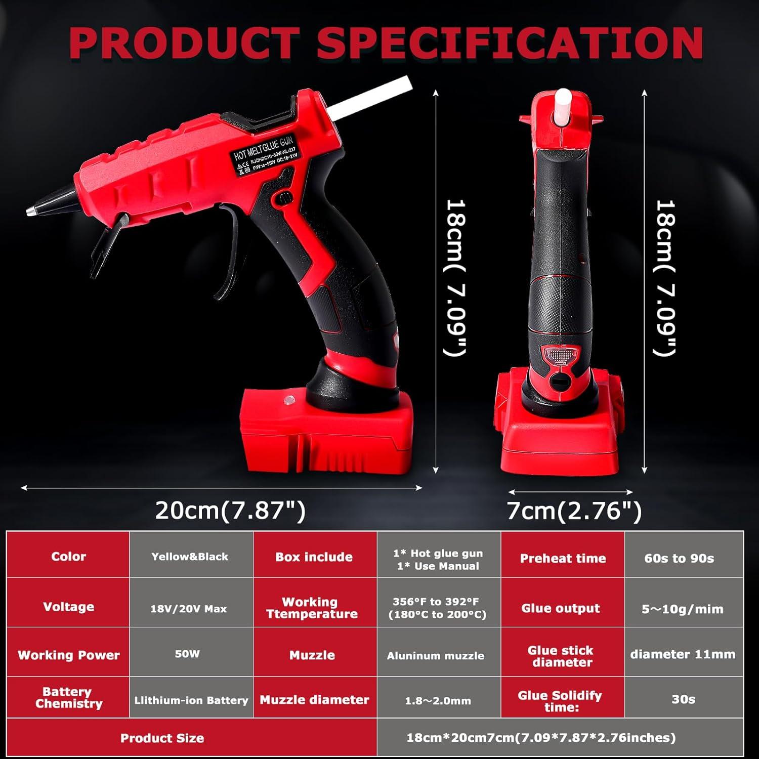 Pistola de Pegamento Caliente Inalámbrica RexLeLXB 18V 50W