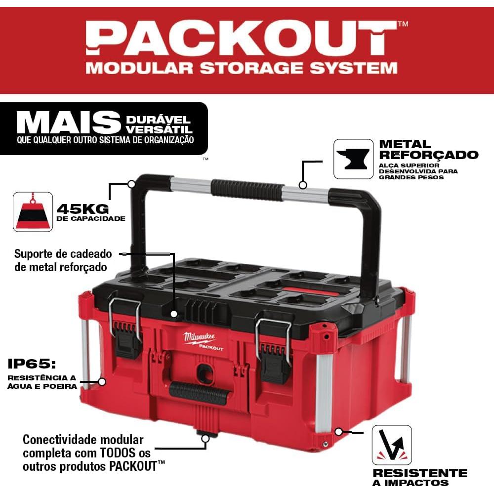 Electric Tool 48-22-8425 Pack out, Large Tool Box, Red