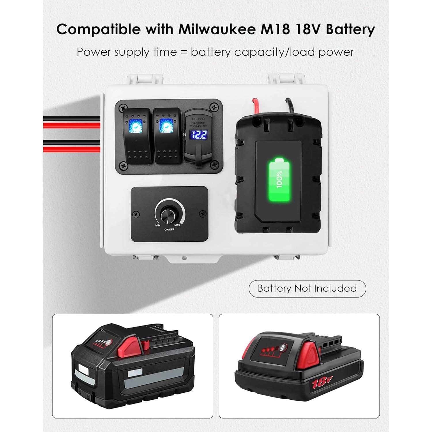 Caja de Distribución Energía CHidotools para Milwaukee M18 12V