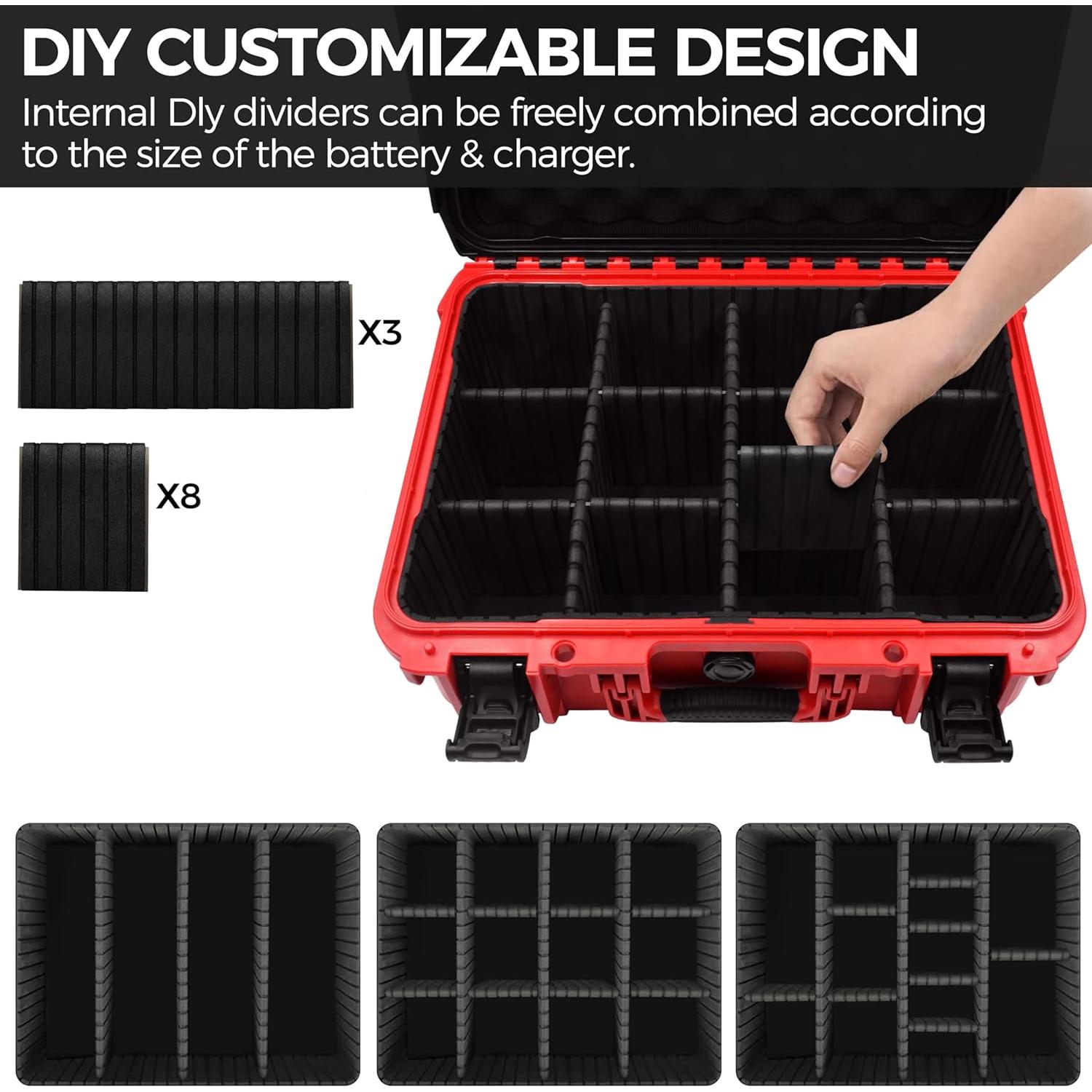 Funda para Batería Milwaukee Turokacase con Divisores 42x33cm