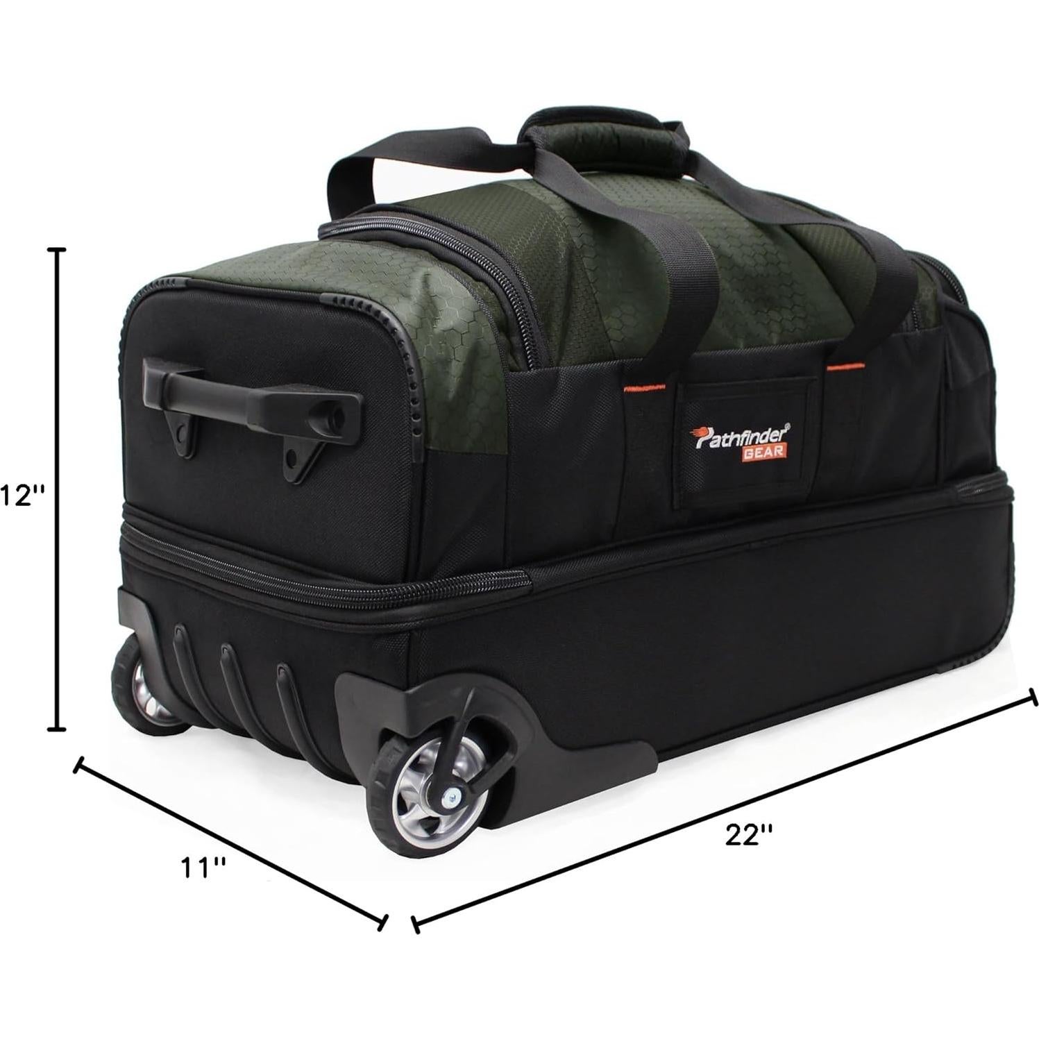 Bolsa de Viaje Pathfinder 22" con Ruedas Oliva