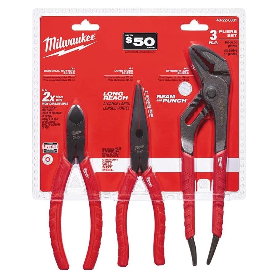 Milwaukee Pliers Set Alloy Stl 3pk