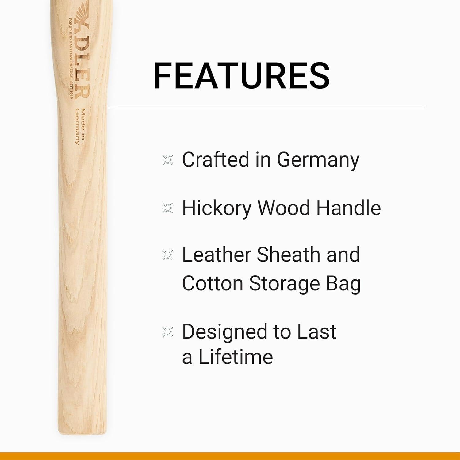 Hacha de Lanzamiento Adler Rheinland 40 cm Nogal Natural