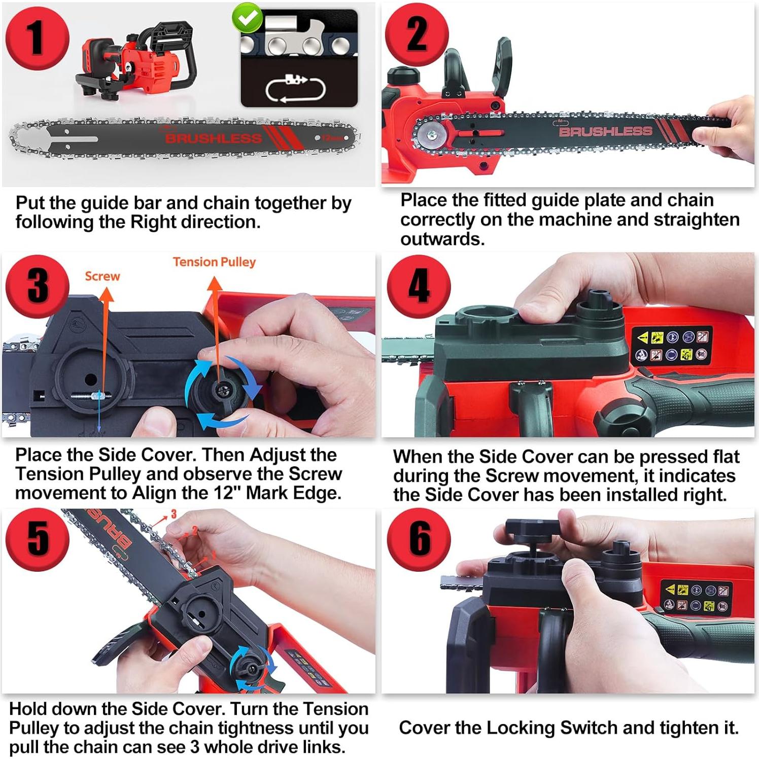 Sierra de Cadena Inalámbrica TAIRDA 12" 1000W Sin Batería