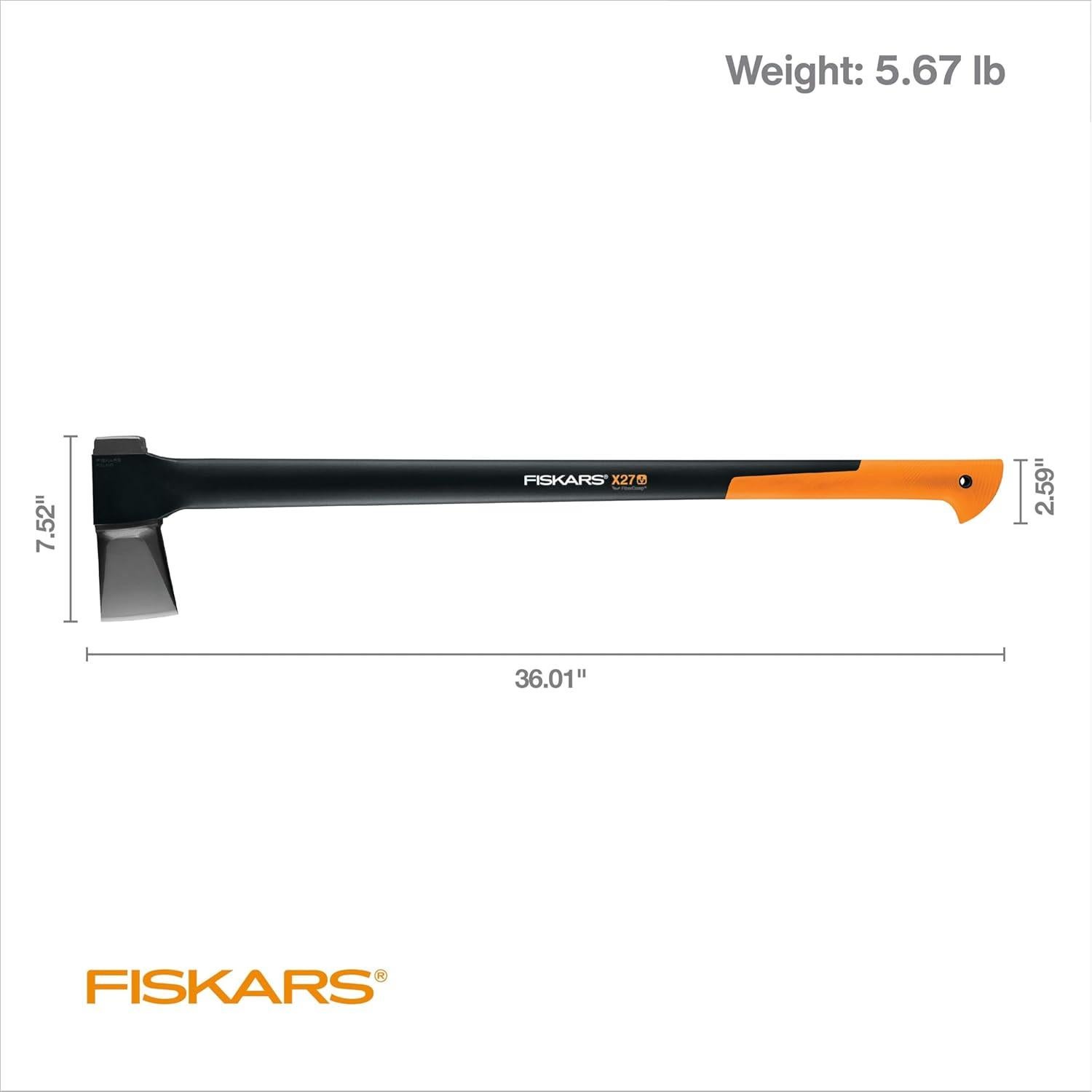 Hacha de División Fiskars X27, 91.4 cm, Mango Absorbente