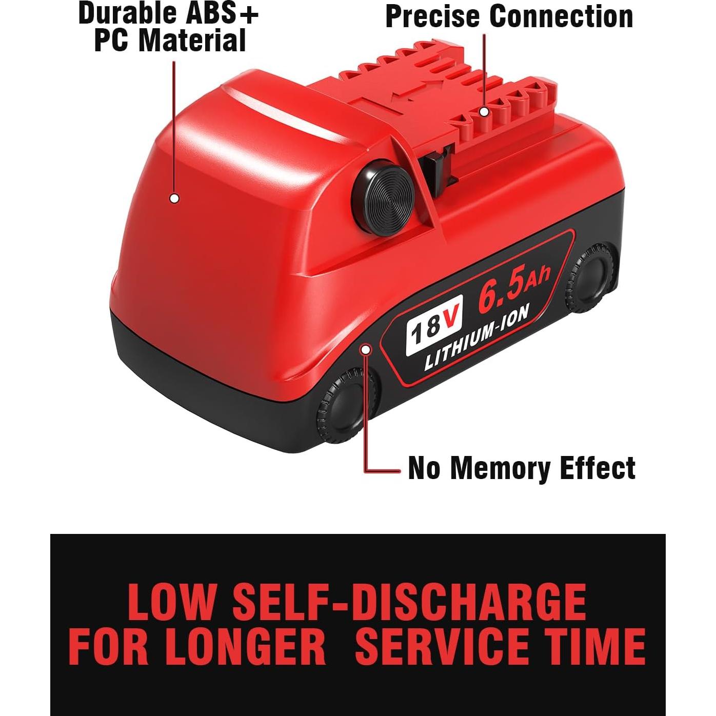 Batería 4Pack 6.5Ah para Milwaukee M18 - Alta Capacidad