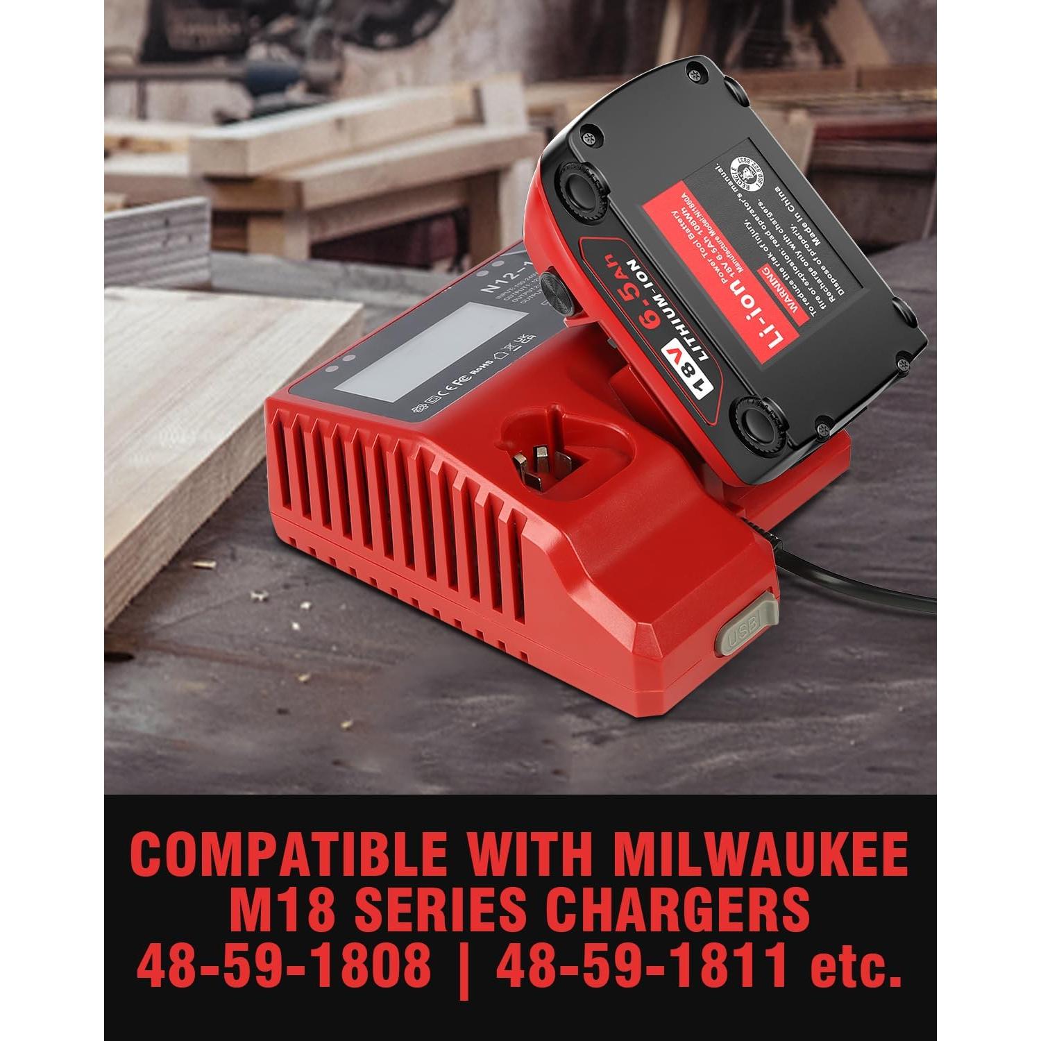 Batería 4Pack 6.5Ah para Milwaukee M18 - Alta Capacidad