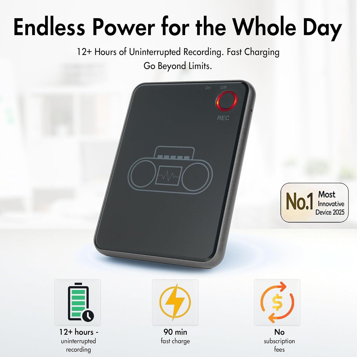 Grabadora de Voz AI LIMU LA518 - 64GB, 40h Grabación Continua