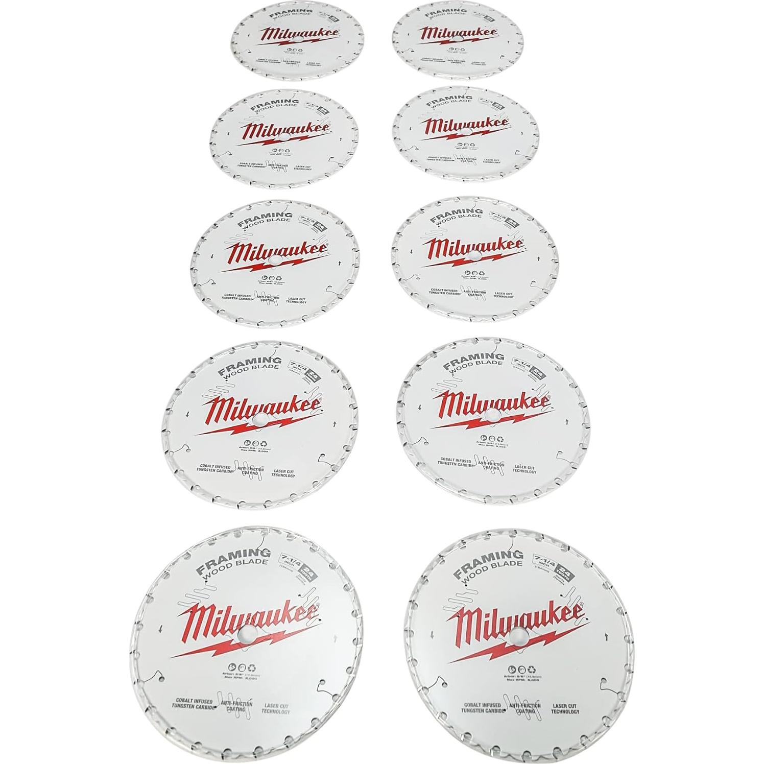 Hoja de Sierra Circular Milwaukee 48-41-0720 24 Dientes 10 Pzas