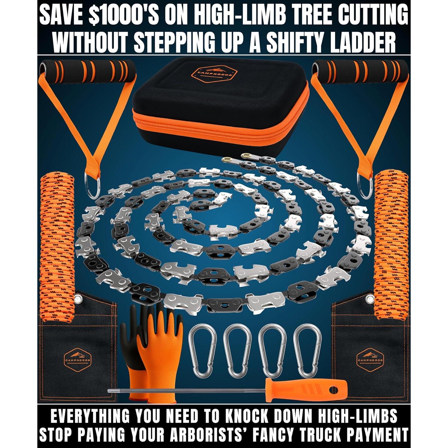 Motosierra Manual CAMPNDOOR 134,6 cm para Poda y Jardín