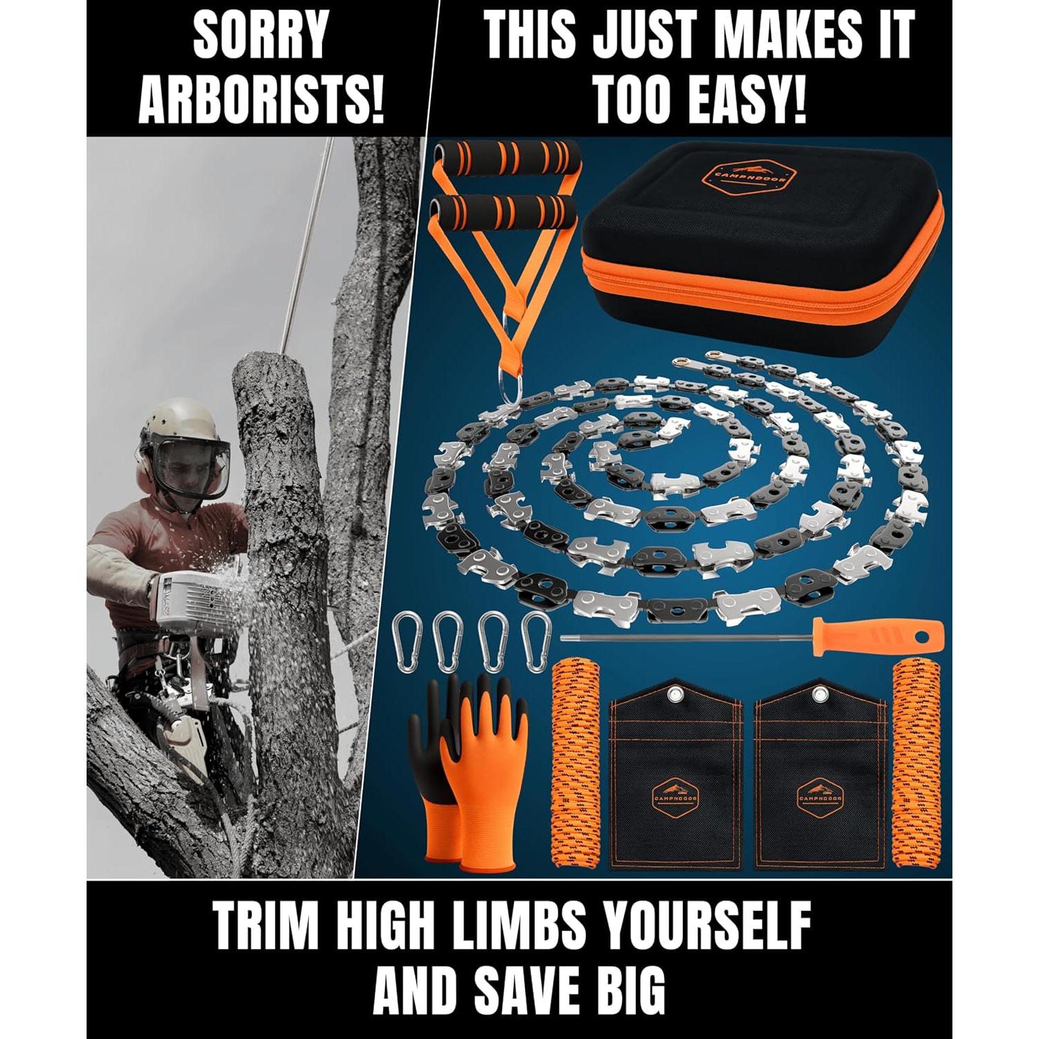 Motosierra Manual CAMPNDOOR 134,6 cm para Poda y Jardín